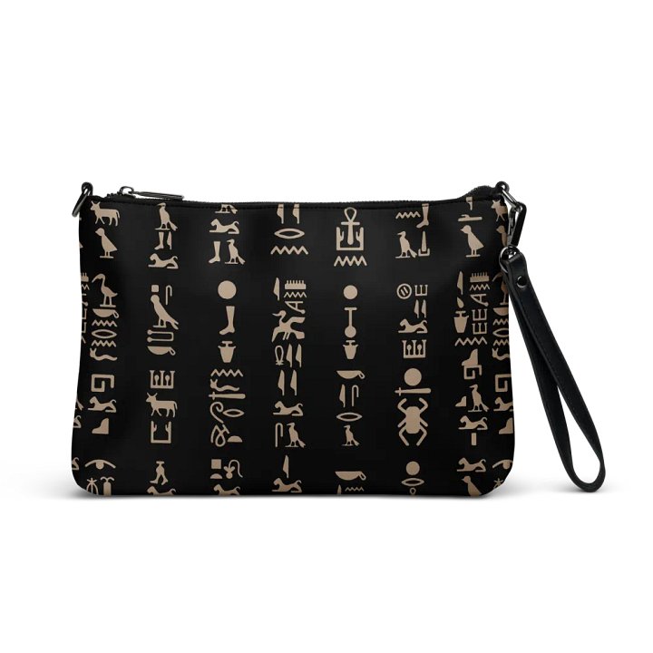 Isis Black Hieroglyphs Crossbody Bag product image (1)