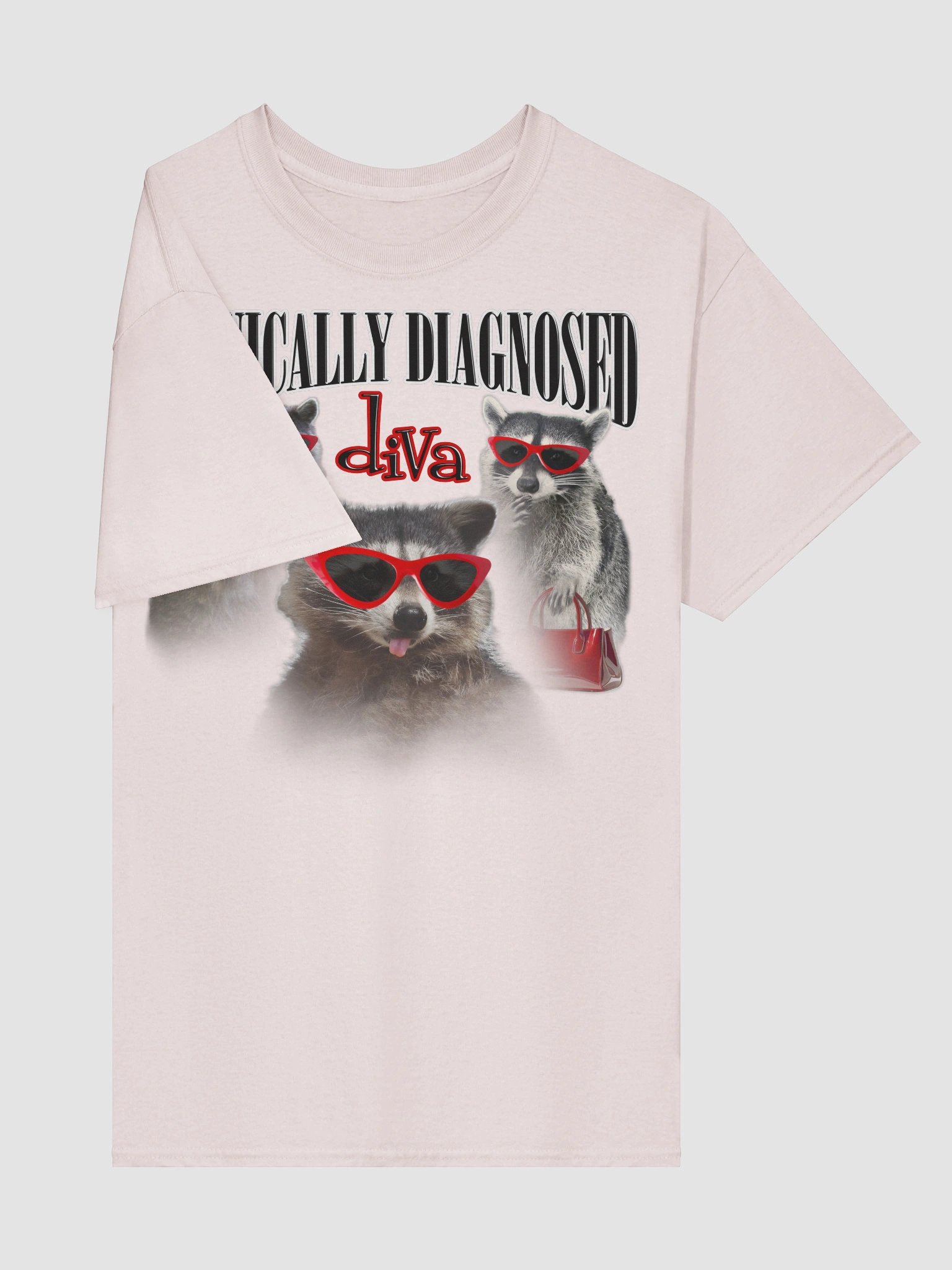 Clinically diagnosed diva - Raccoon T-shirt product image (101)