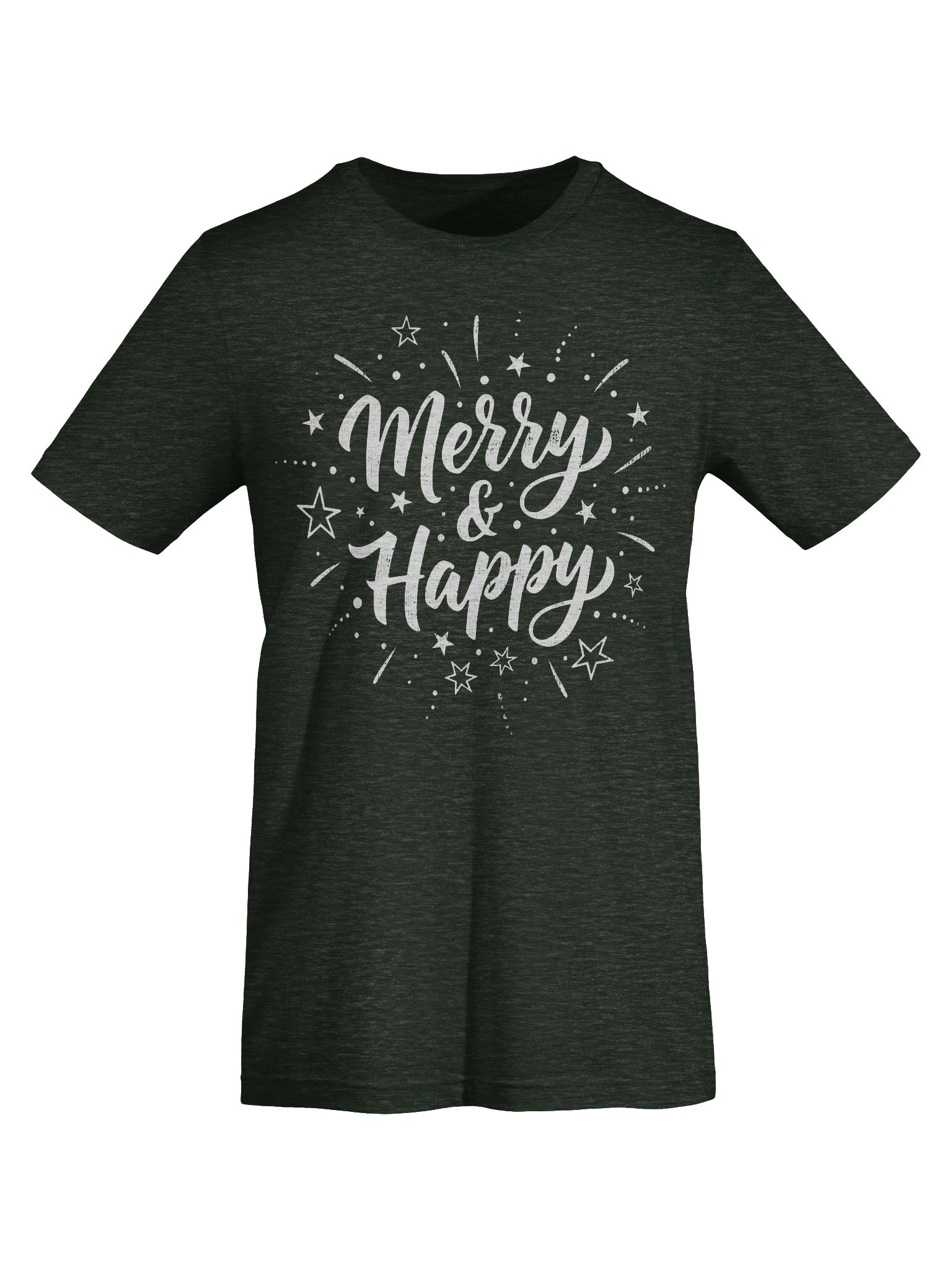 Merry & Happy T-Shirt – Retro Holiday Stars Tee product image (52)