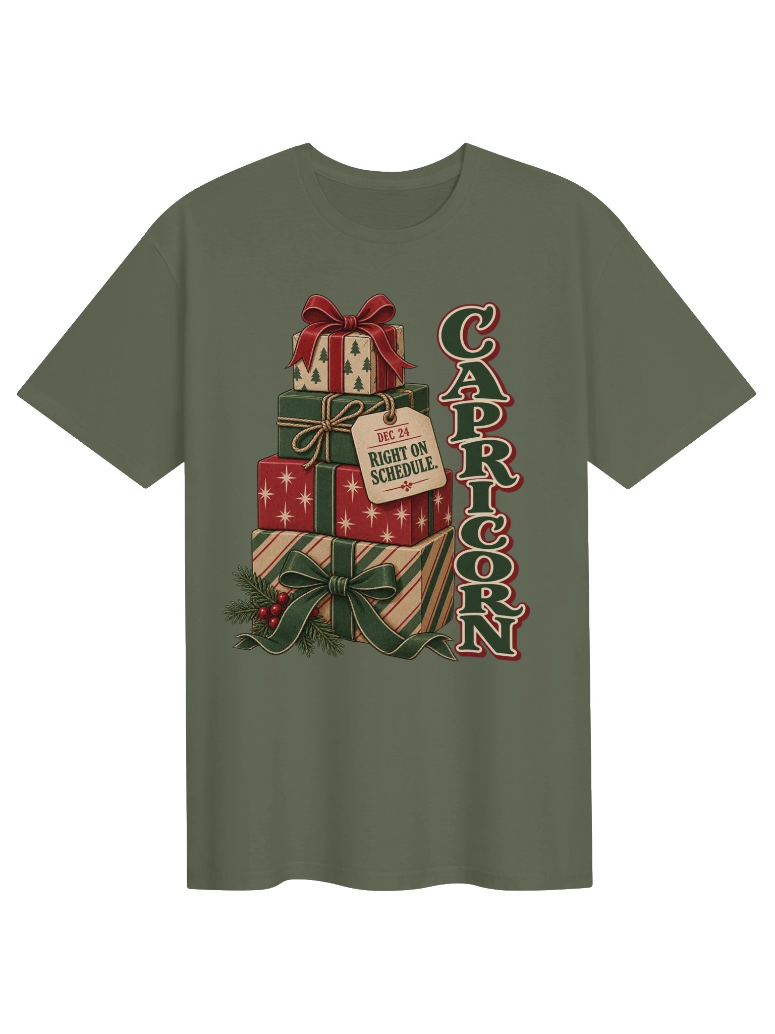 Capricorn Right on Schedule Christmas T-Shirt product image (1)