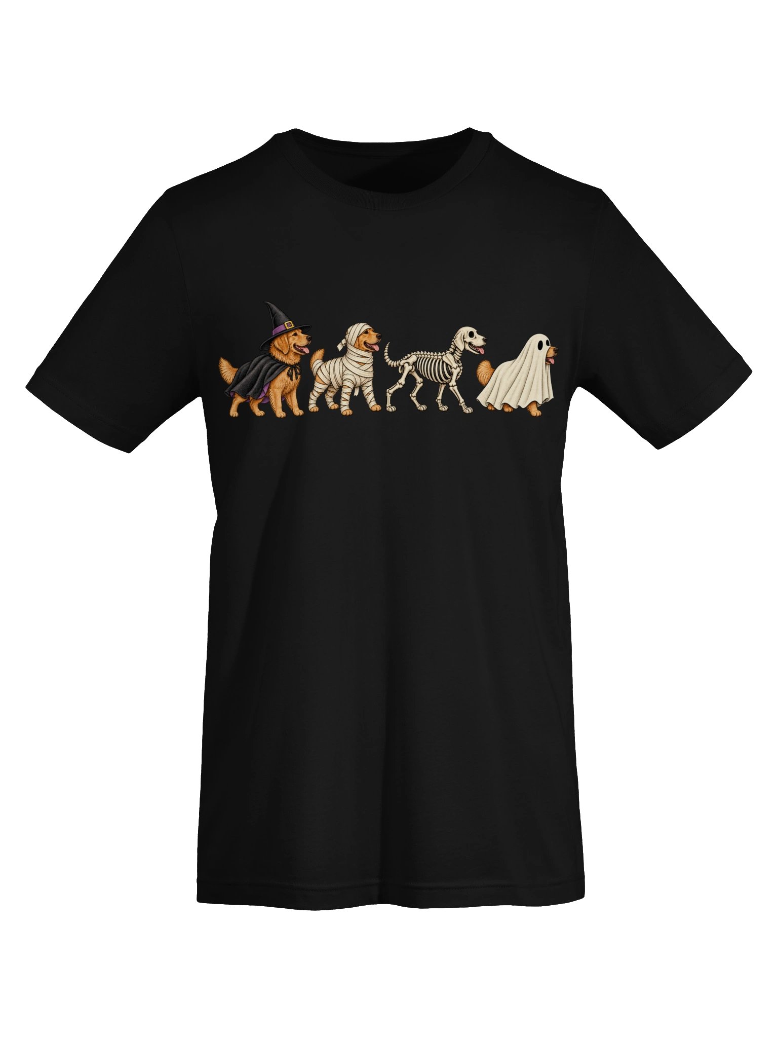 Halloween Golden Retriever Dog T-Shirt | Spooky Dogs Graphic Tee, Trick or Treat Puppy Parade product image (5)