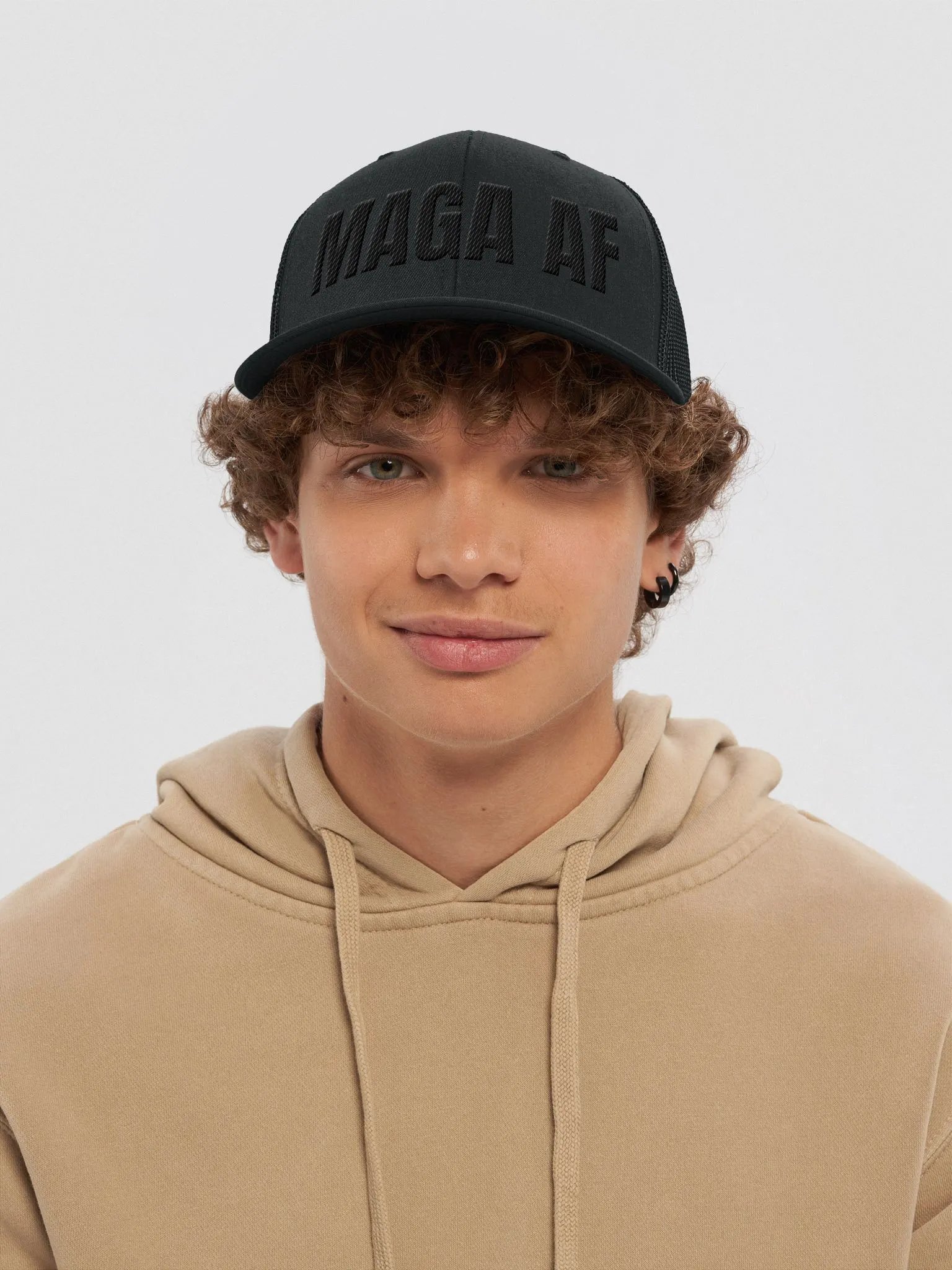 MAGA AF Trucker Hat (Black Letters) product image (5)
