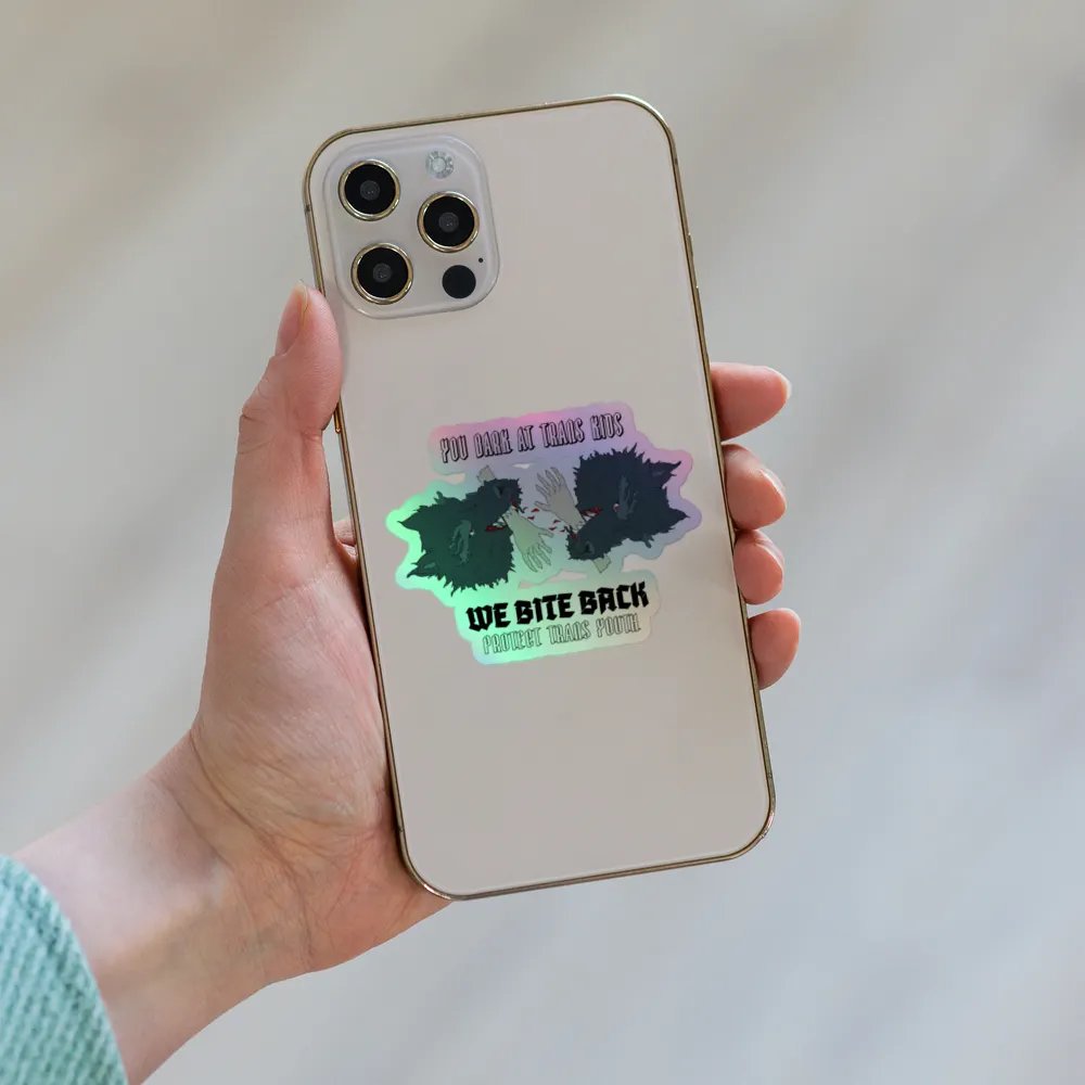 Bite Back mirror holo sticker product image (8)