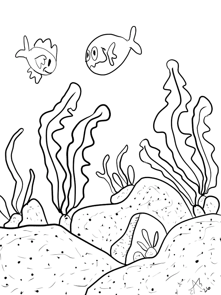 TSStechAngel's World - Little Fish Coloring Page product image (1)