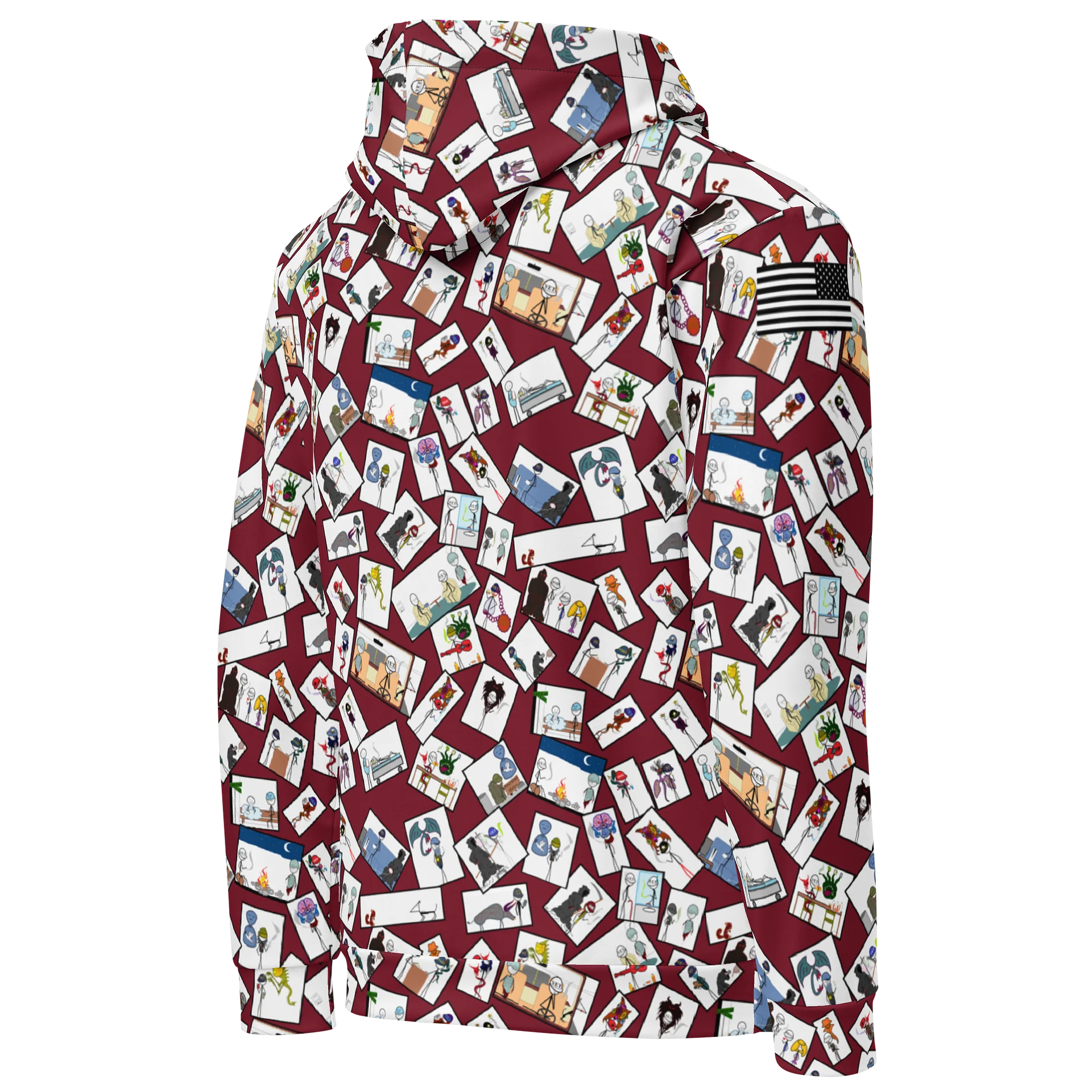 Stick Vet Comic Pannels Hoodie RED product image (5)