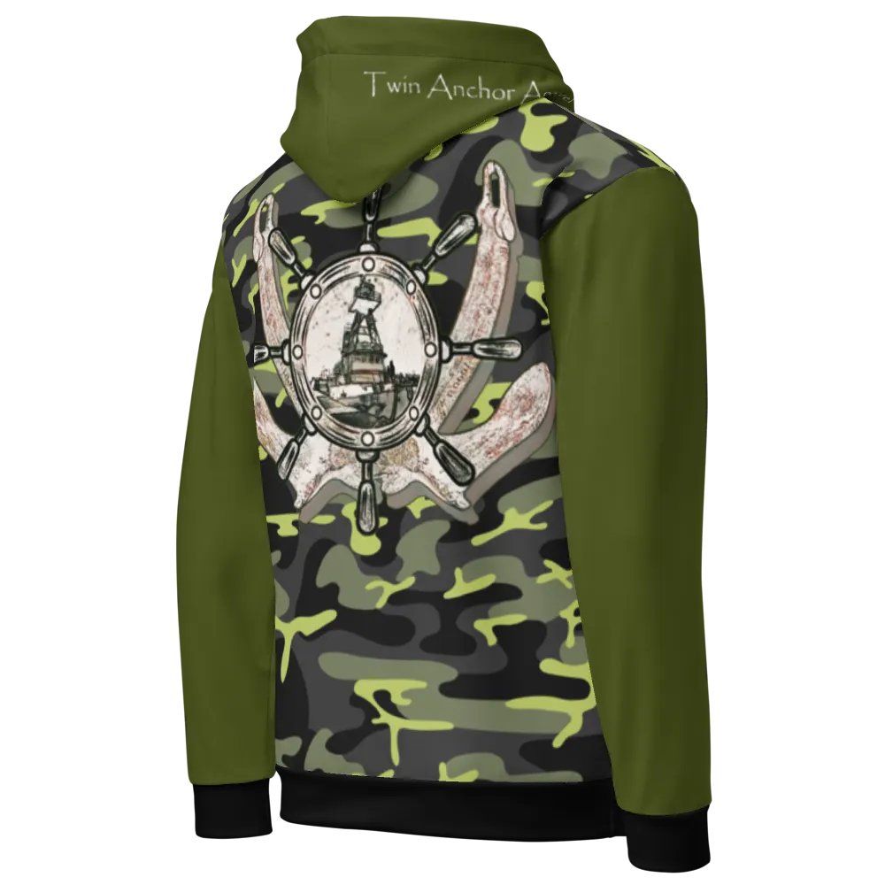 2 Anchor - Ship wheel & Tug CE (Green & Camouflage) – Performance Marine Wear | Twin Anchor Apparel North Current Line product image (10)
