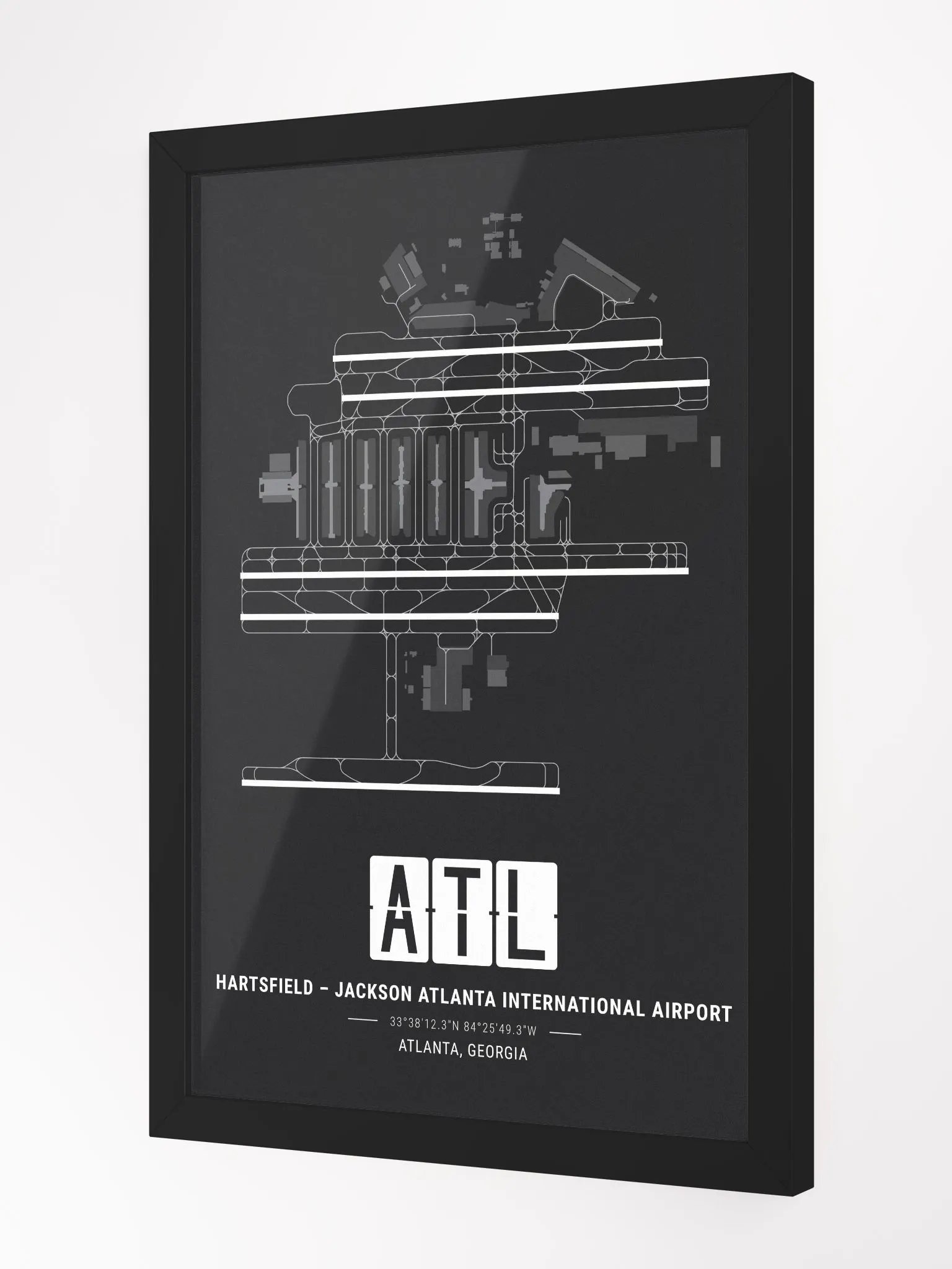 Framed Airport ATL Premium Map On Matt Paper product image (2)