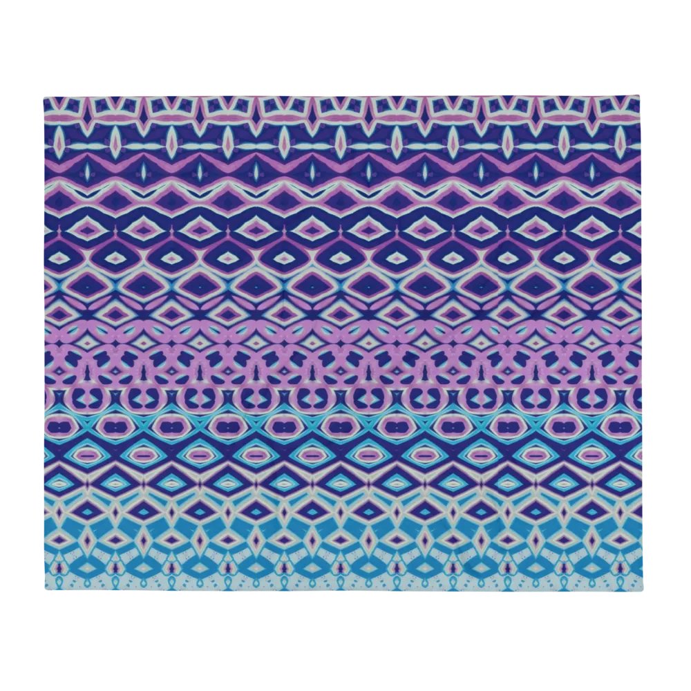 Blue, Navy & Pink Geometric Throw Blanket product image (3)