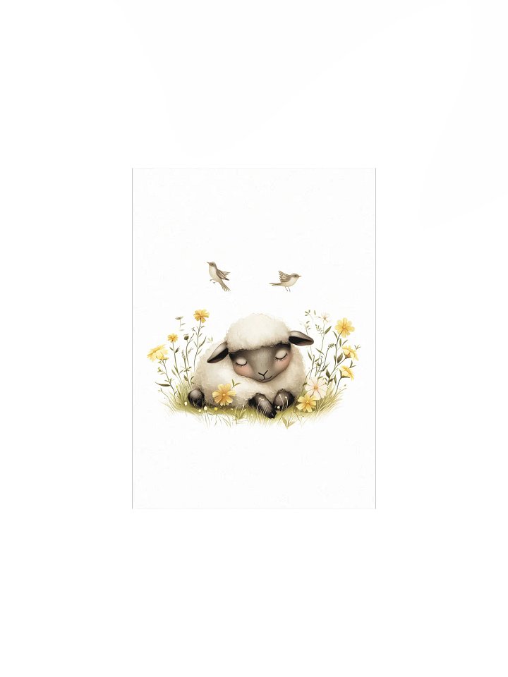 Sheep in Yellow Wildflowers Farmhouse Nursery Print product image (2)