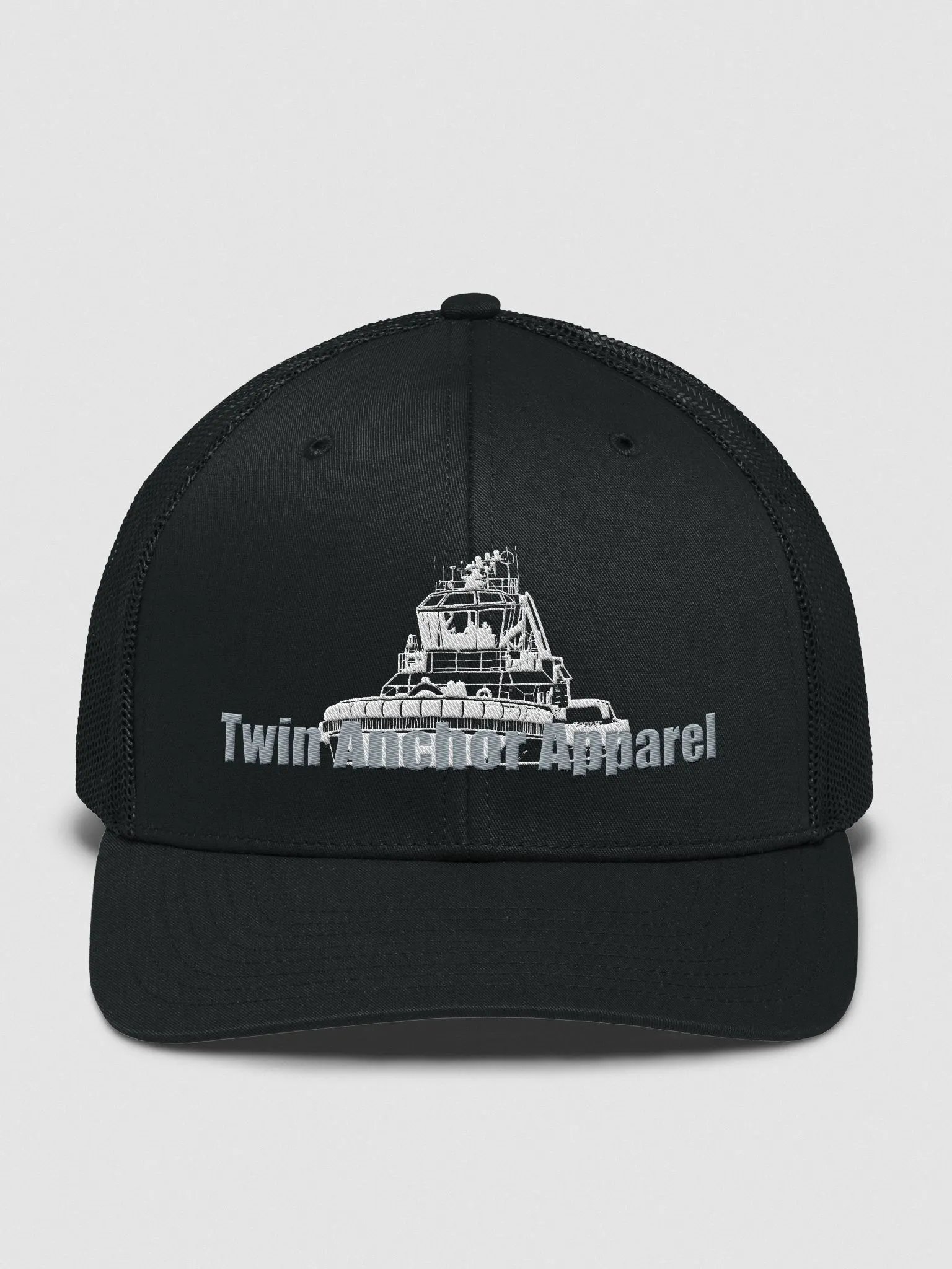 White Athena tug Richardson Trucker Hat product image (1)