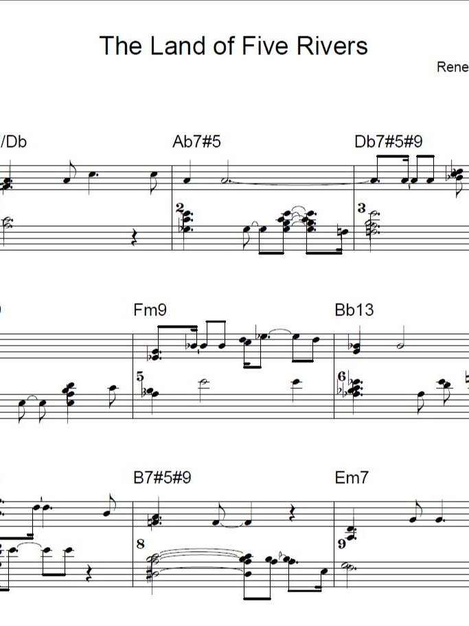 The Land of Five Rivers - ModJazz - Piano sheet music product image (1)