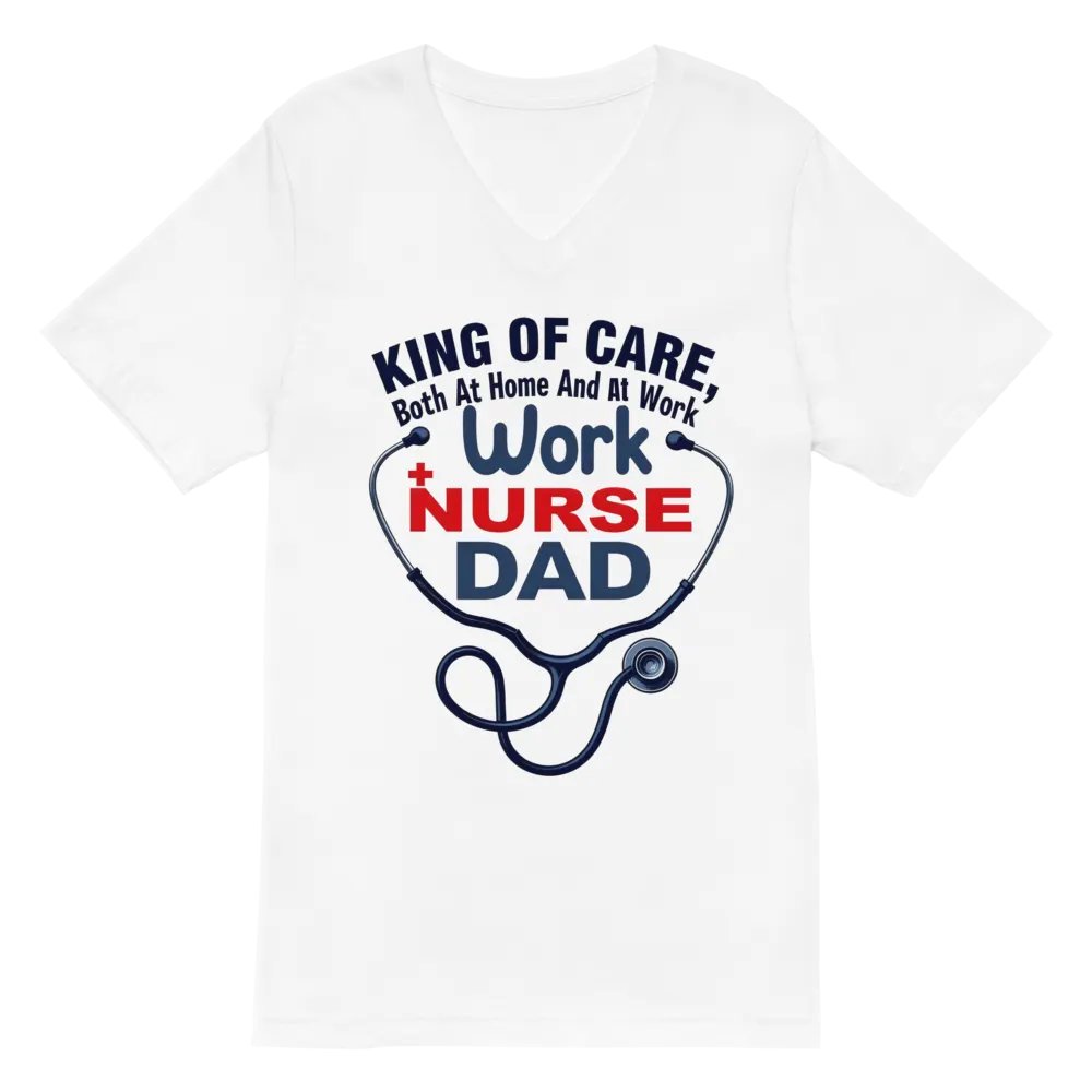 Nurse Dad King of Care V-Neck Tee product image (2)
