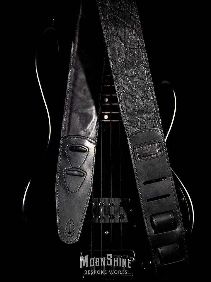 Black Elephant Leather Guitar Strap product image (2)