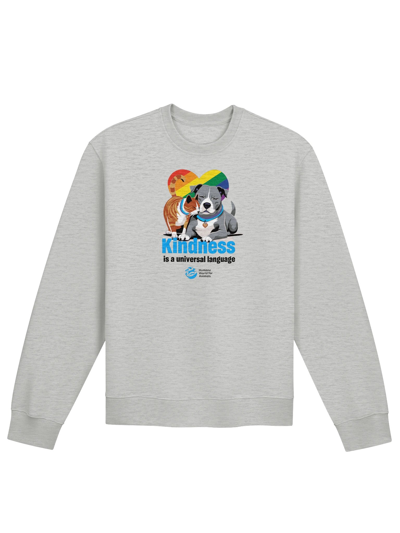 Kindness is a universal language rainbow heart - Sweatshirt product image (1)