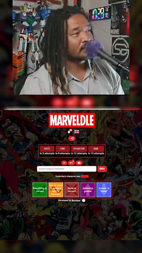 Comic Marveldle for July 1!! I had NO idea this character was introduced this early in the game! #comic #marvel #marveldle