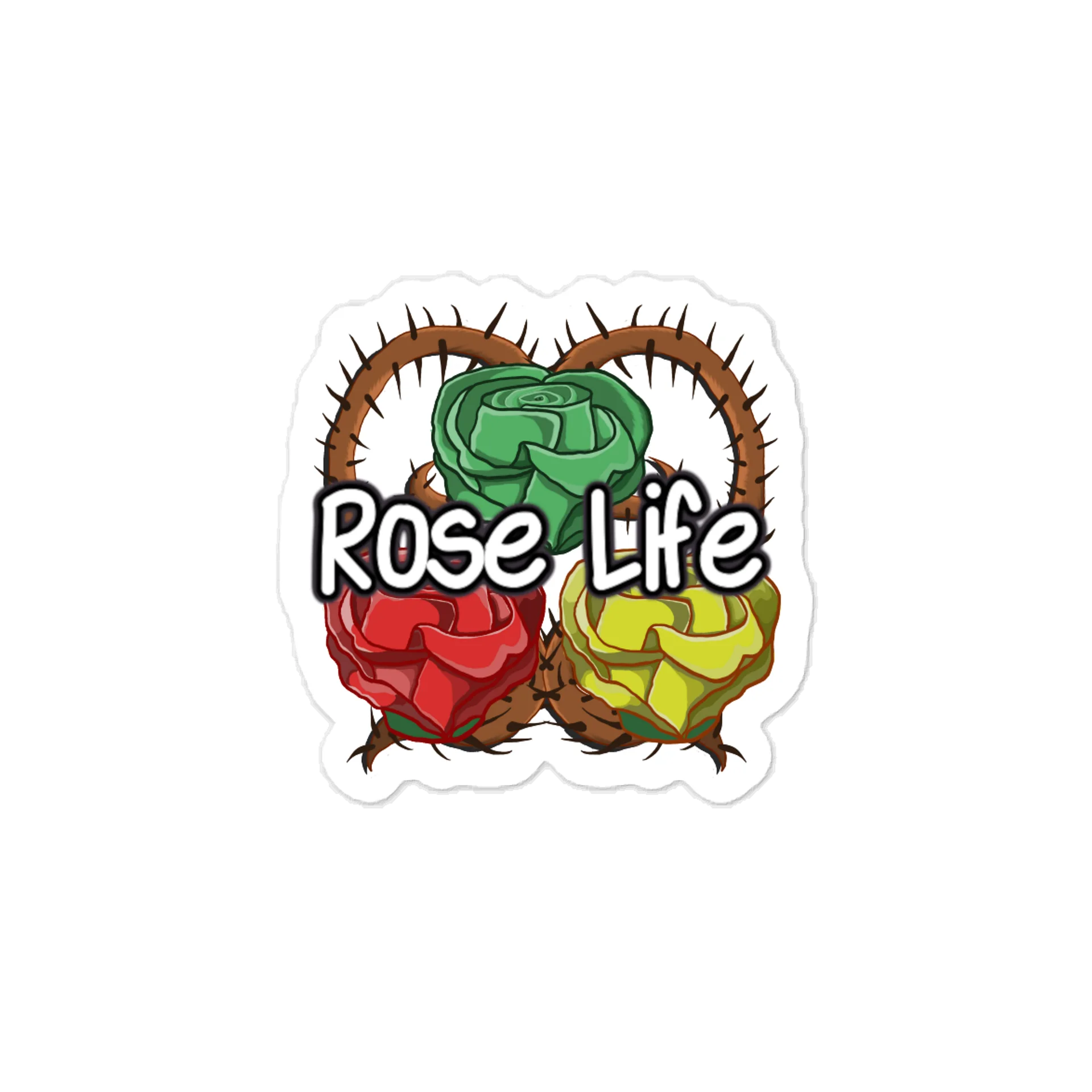 Rose Life Thorned Floral Vinyl Decal product image (1)