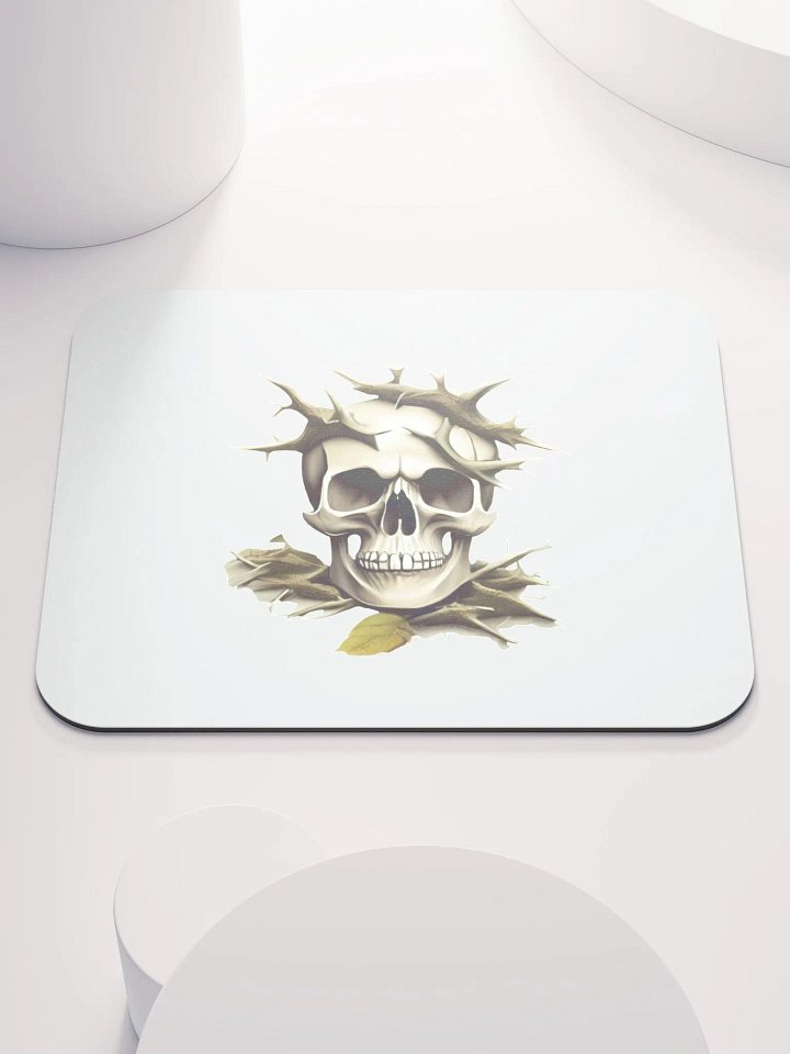 Skull with Thorns Skull, thorns, skull with thorns, skeleton, horror, scary, spooky, bones, thorn, pattern, abstract, geometric, spiral, vintage, retro, colourful product image (1)