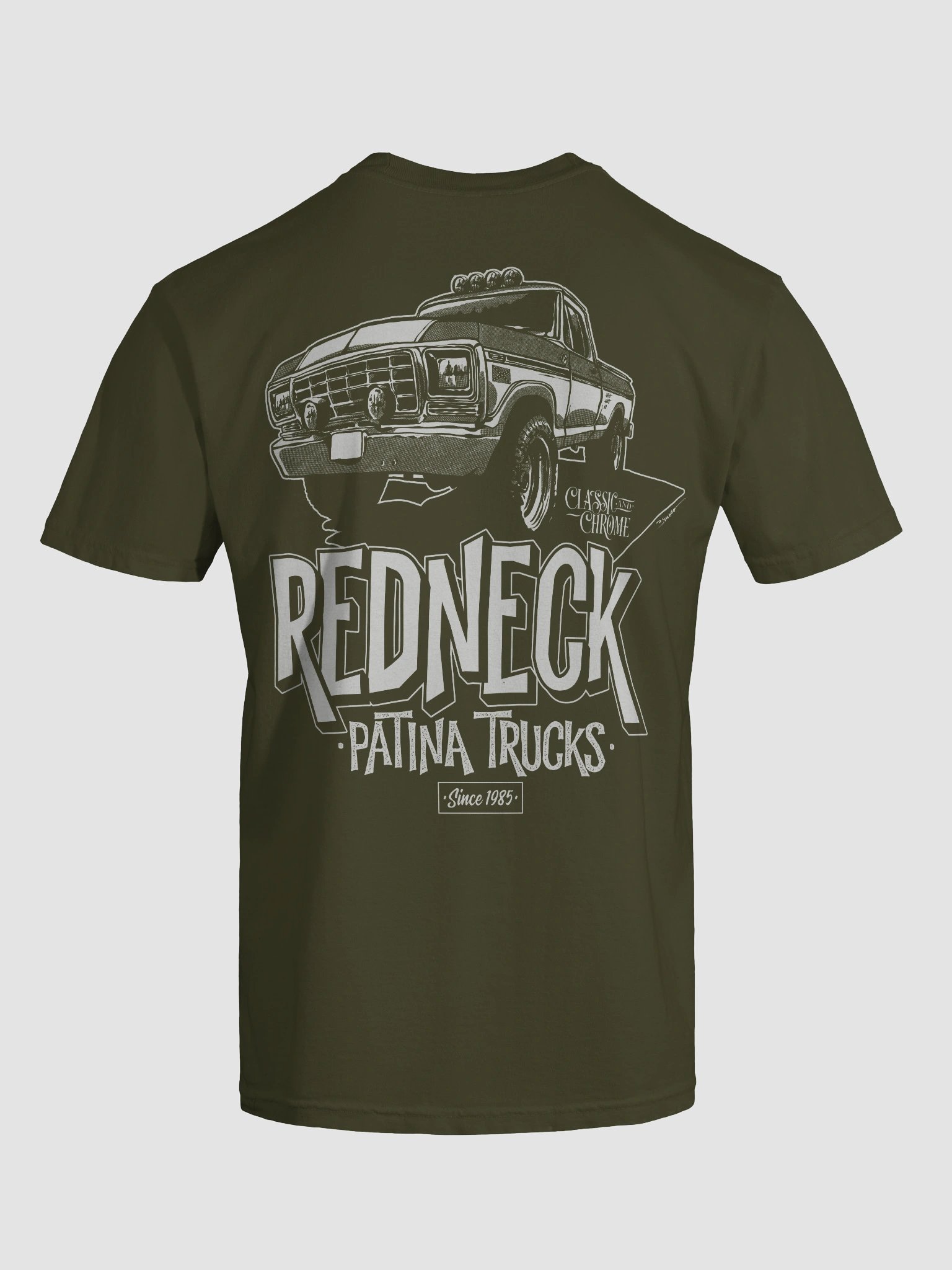 Olive Classic N Chrome Shirt x Redneck back print product image (9)