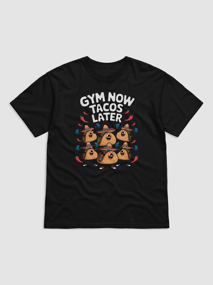 Funny "Gym Now, Tacos Later" Workout T-Shirt – Cute Taco Weightlifting Design product image (5)
