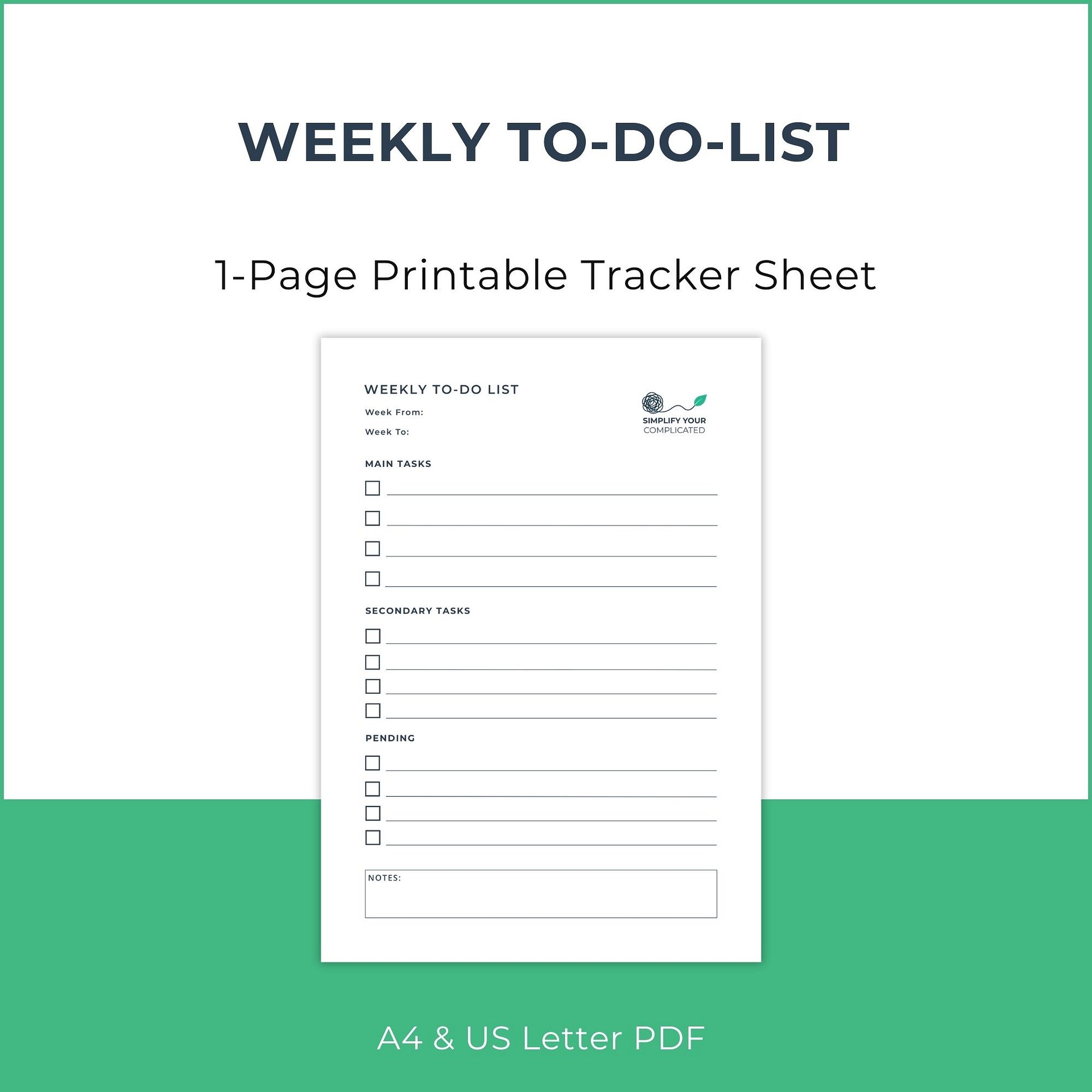 Weekly To-Do List Portrait product image (1)