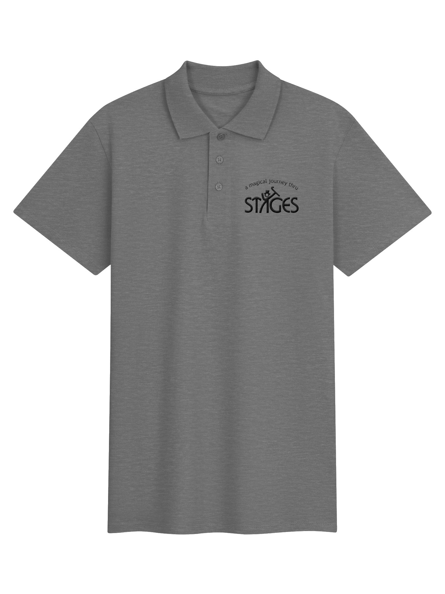Unisex Light Polo Shirt - Black Embroidered Stages Logo product image (1)