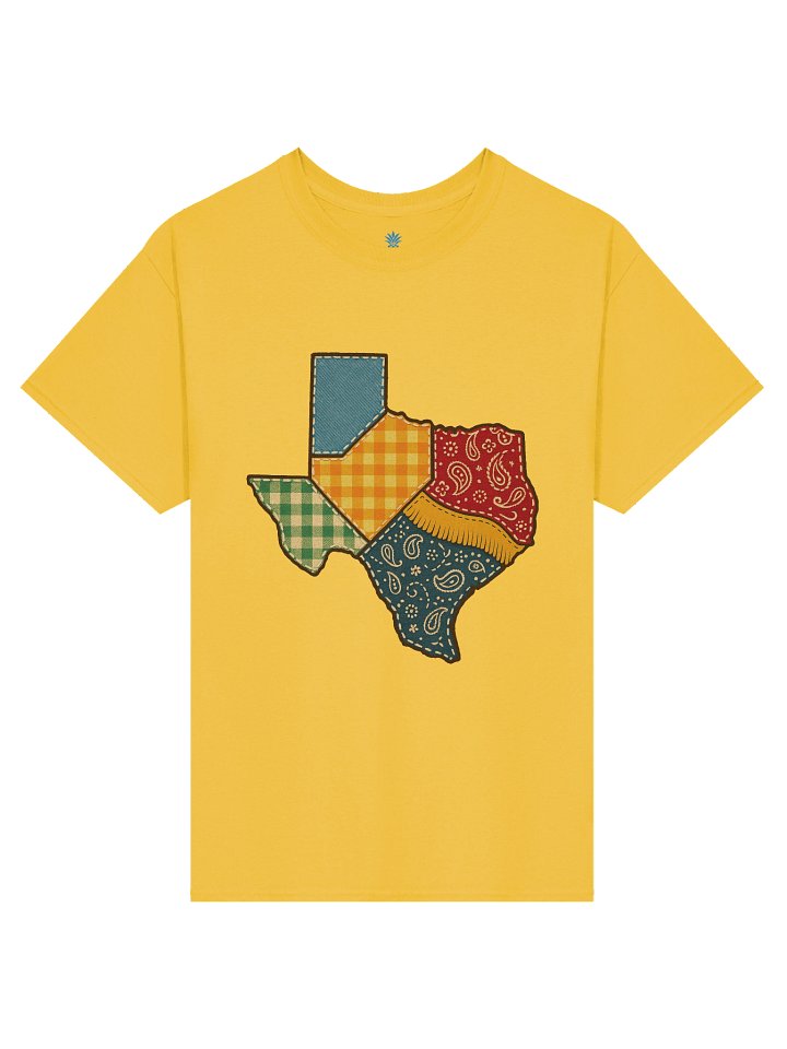 Cowboy Patchwork Quilt Texas State Shaped Boxy Fit Unisex T-Shirt product image (73)
