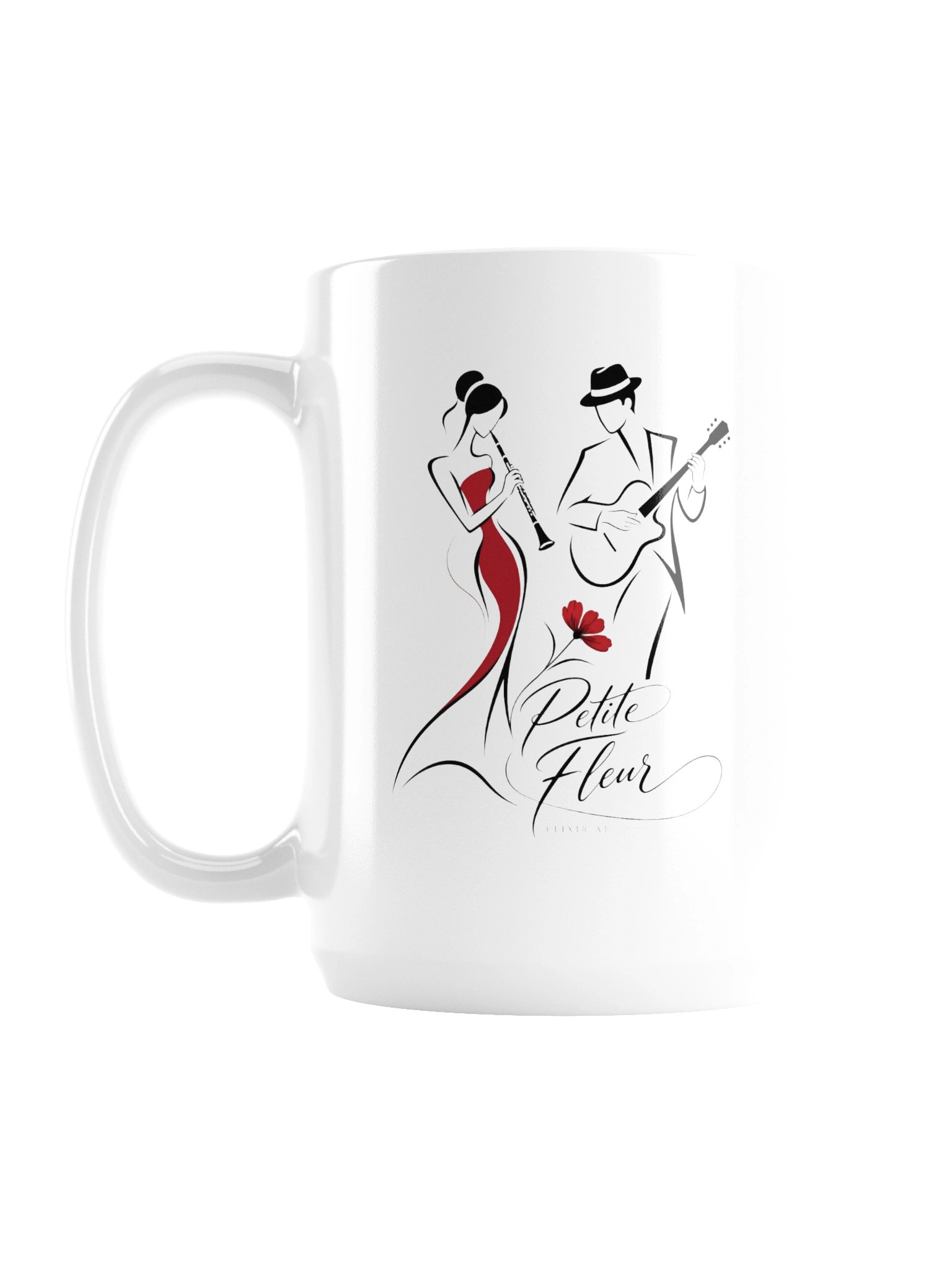 Petite Fleur – Elegant Jazz Line Art Mug | Elixir AJ product image (1)