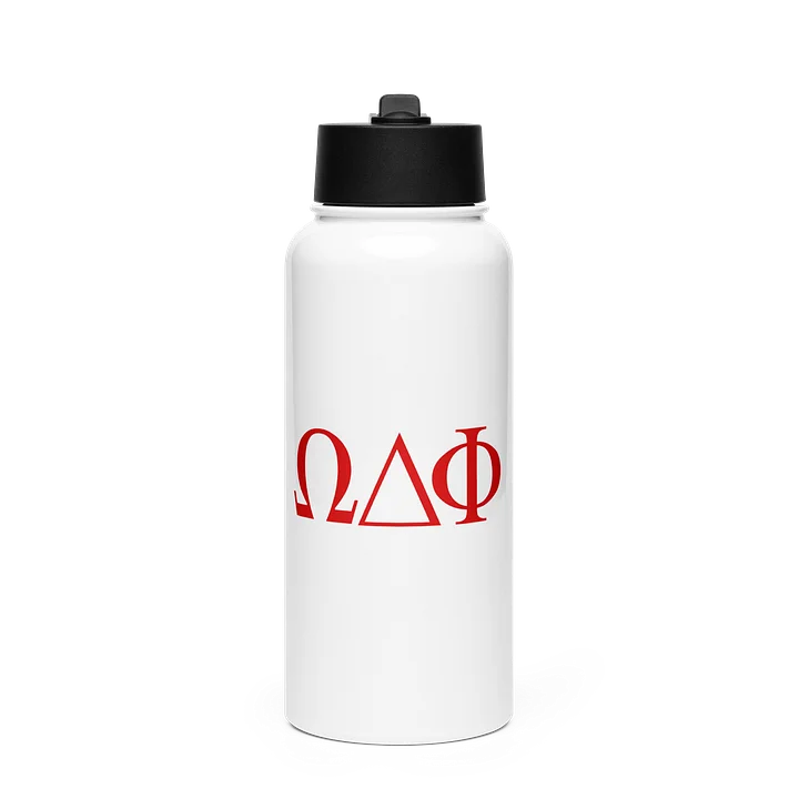 Omega Delta Phi Greek Letters Stainless Steel Water Bottle with a Straw Lid product image (1)