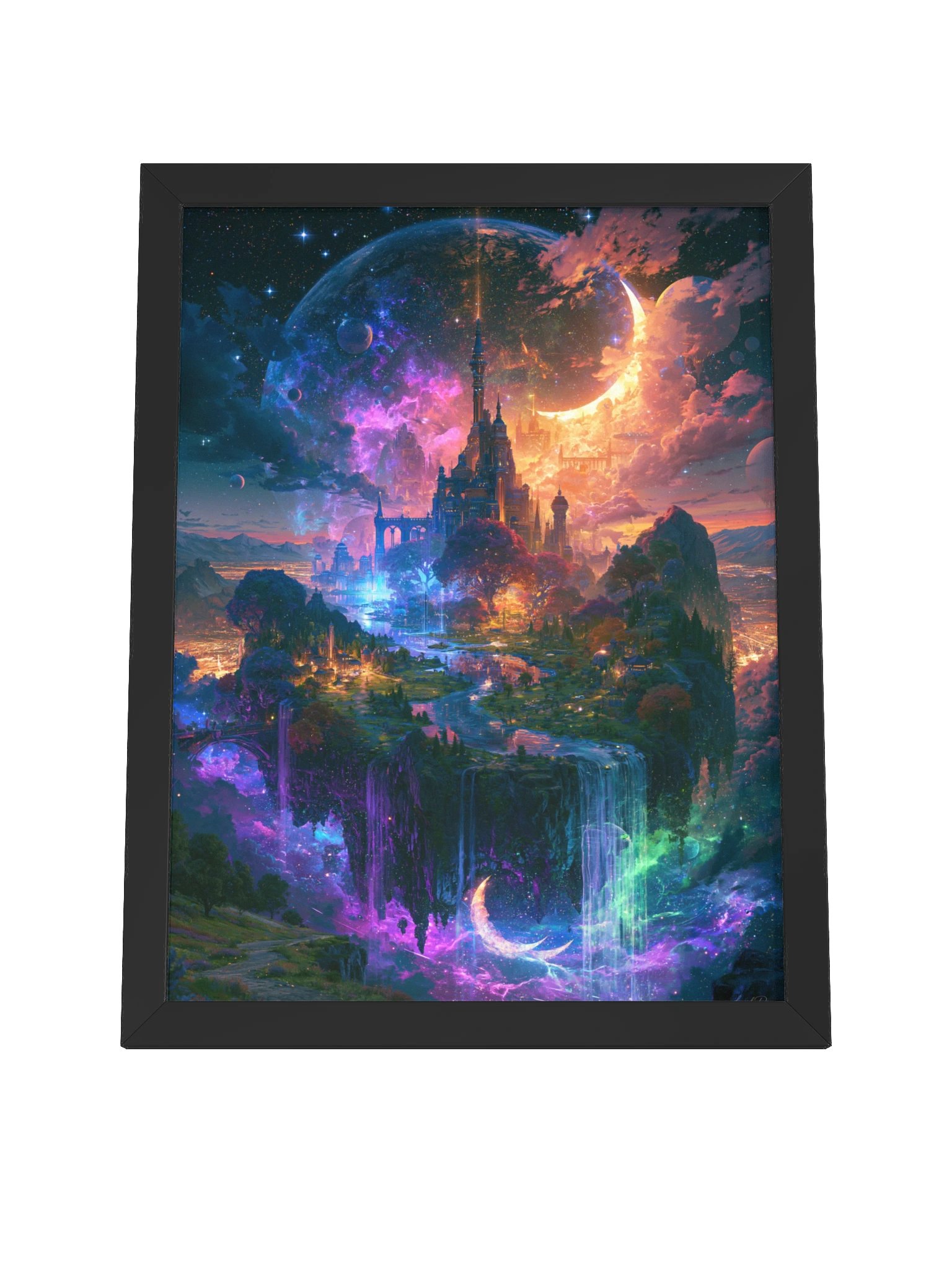 Floating Castle Framed Art Print — Celestial Island Castle product image (8)