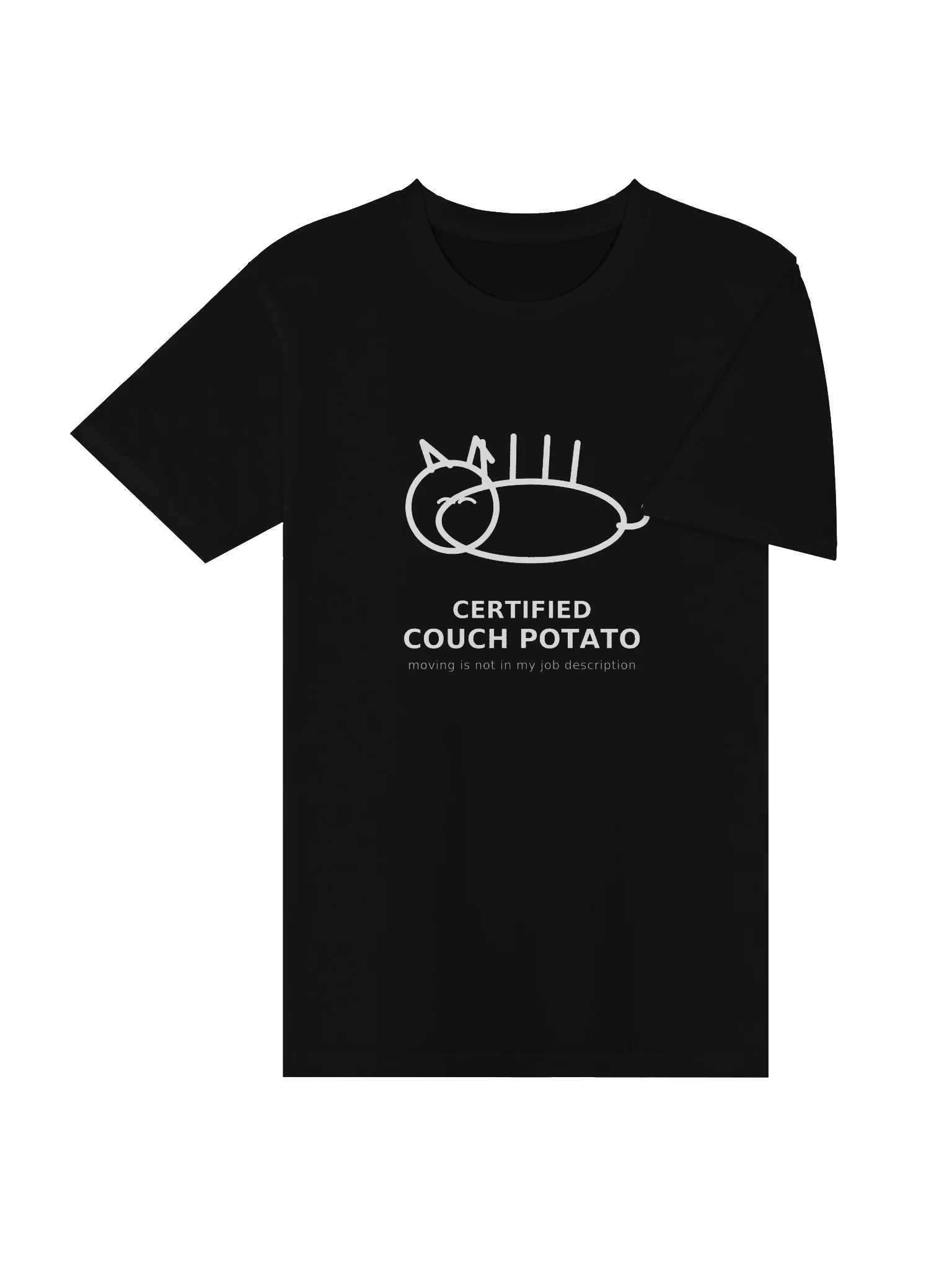 Certified Couch Potato – Moving Is Not in My Job Description – Funny Cat T-Shirt product image (23)