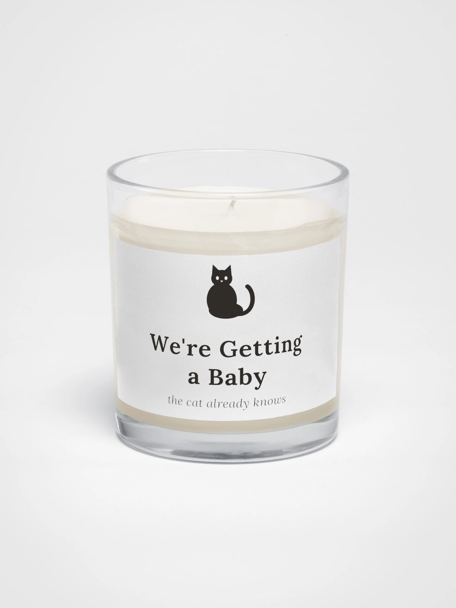 We’re Getting a Baby Soy Candle | Pregnancy Announcement Gift for Cat Lovers product image (1)