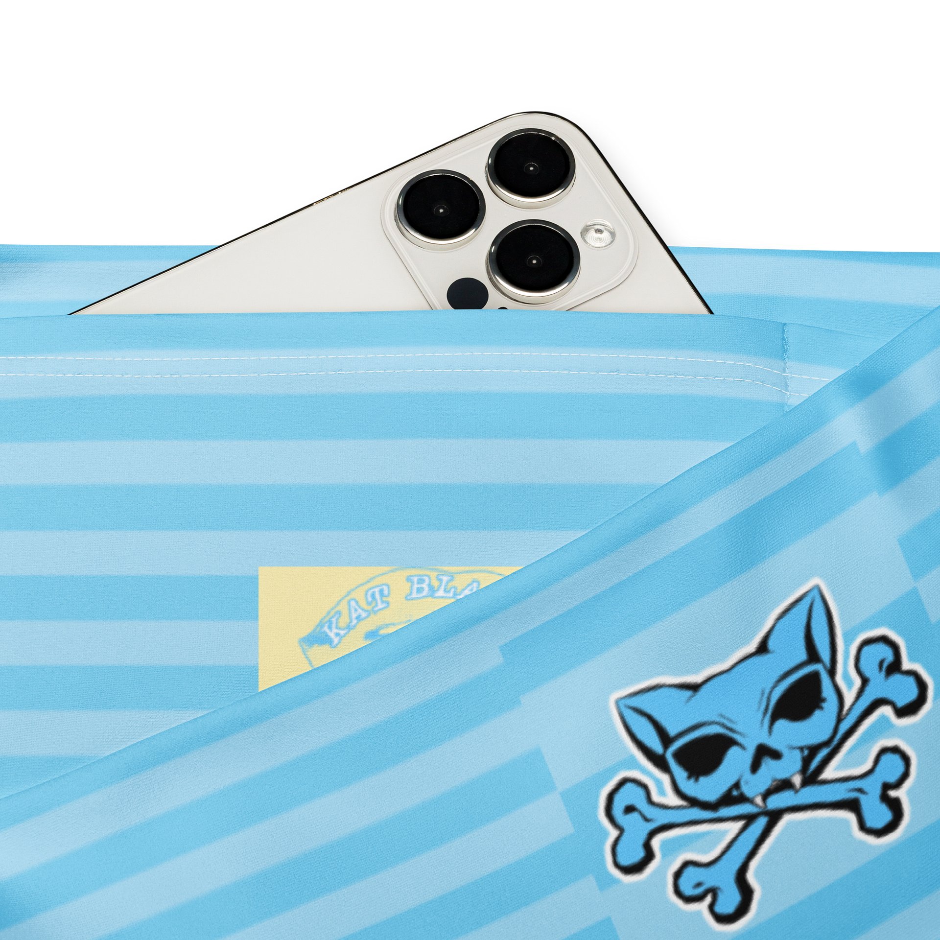 Light Blue Stripped Kat Skull Flares product image (3)