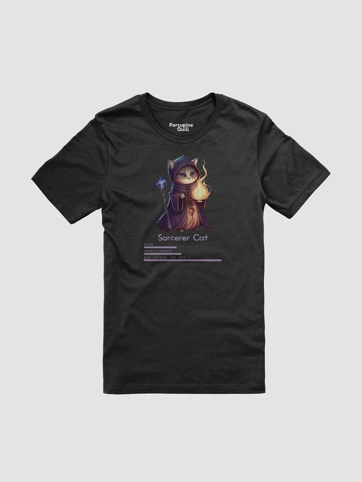RPG Sorcerer Cat unisex short sleeve T-shirt for gamers and cat lovers product image (1)