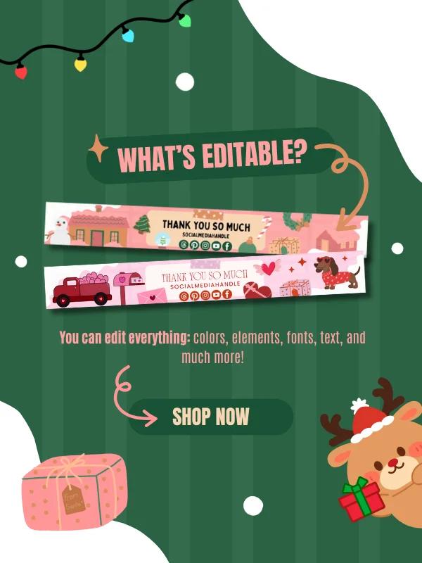 Coquette Christmas Etsy Receipt Banner Template product image (6)