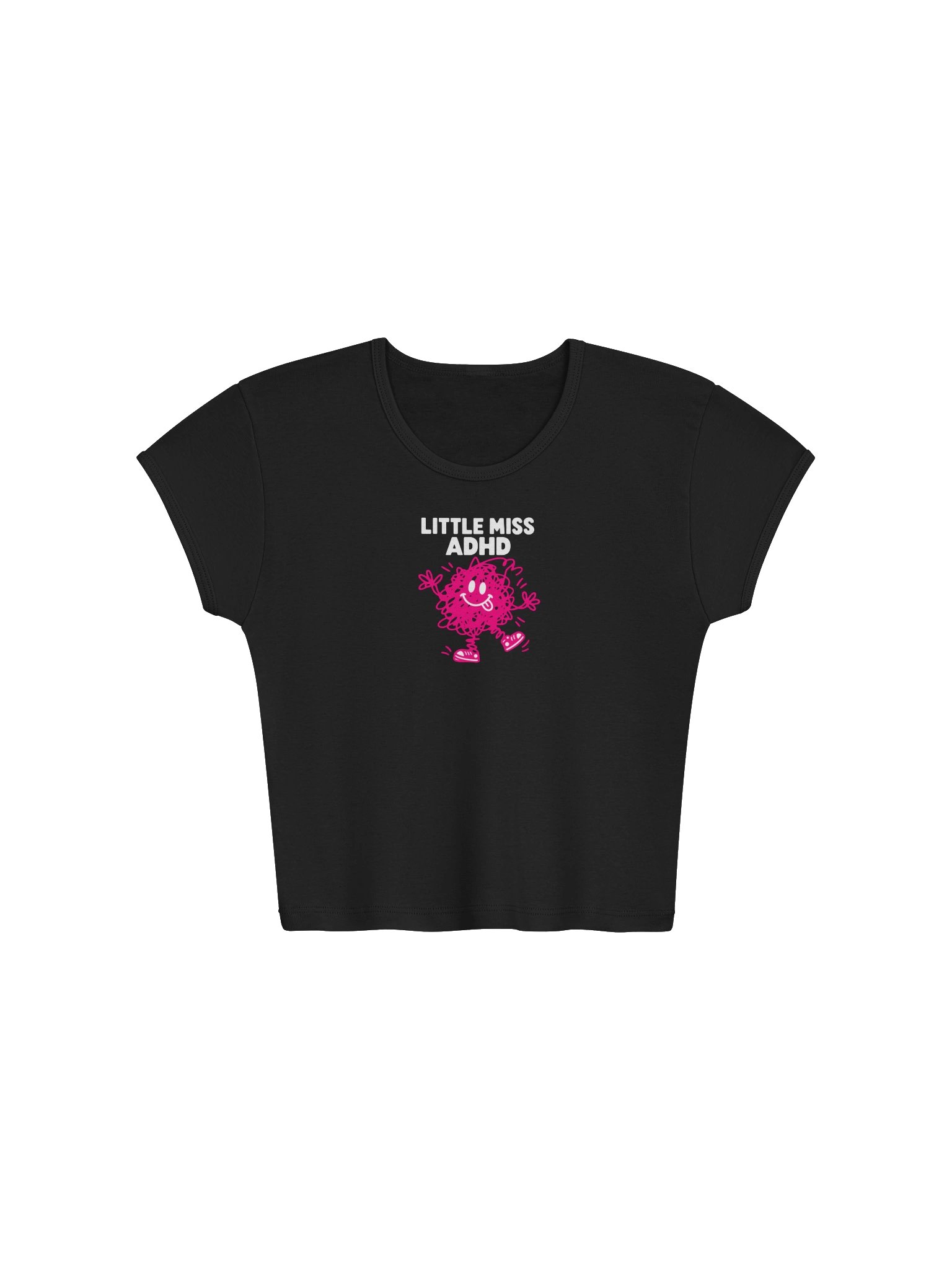 Little Miss ADHD- Black crop Tee product image (1)