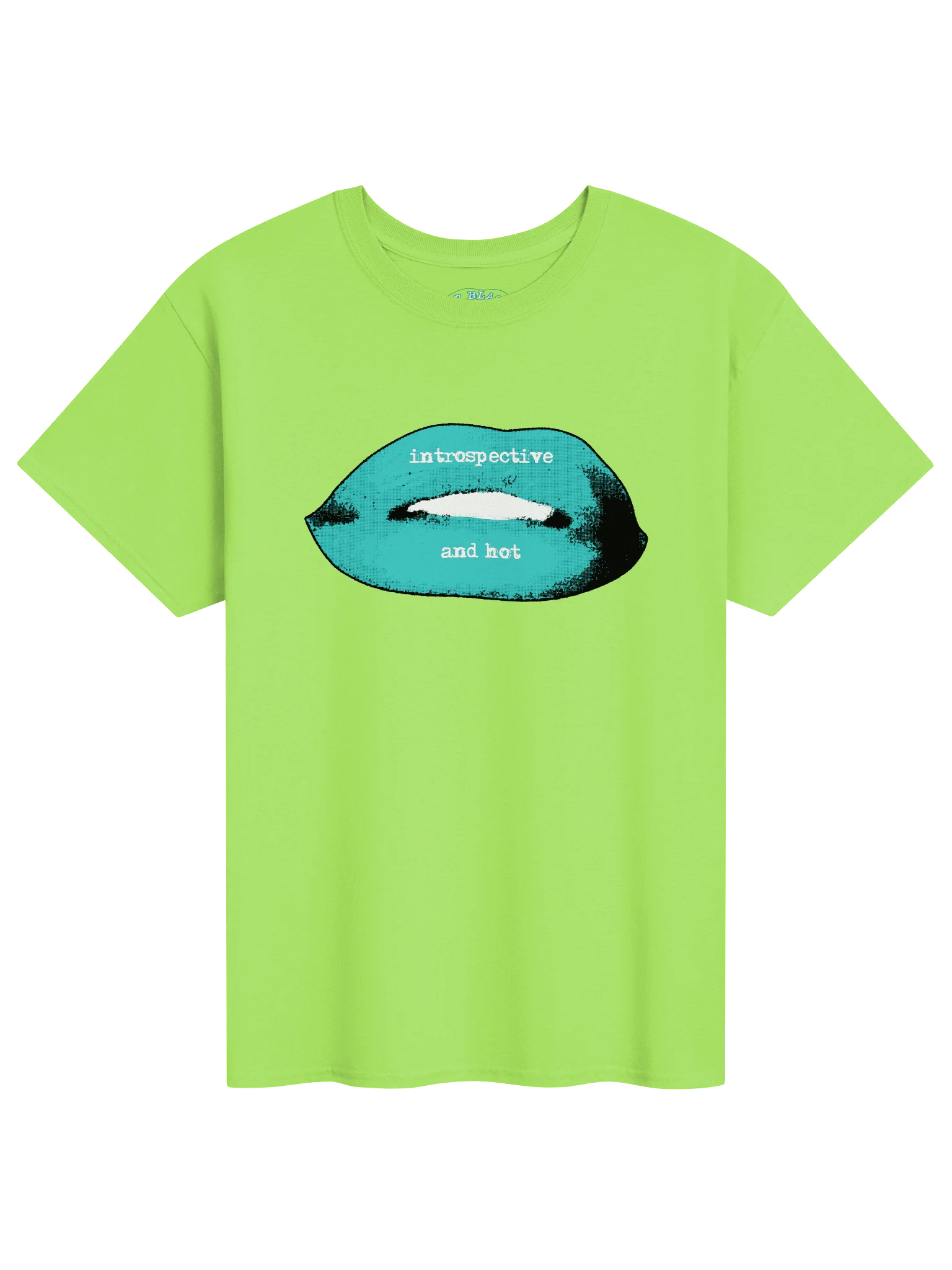 Turquoise and Green Hot and Introspective Lips Tee product image (1)