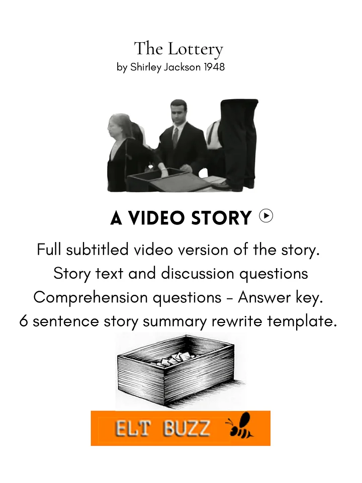 The Lottery. Shirley Jackson Short Story. Short Film. product image (1)