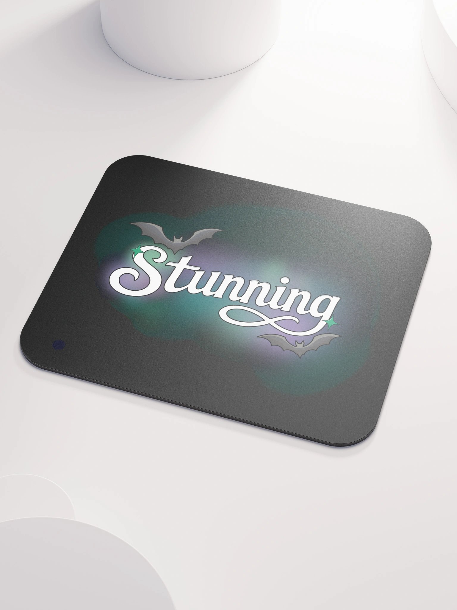 Stunning - White - Black Mouse Pad product image (3)