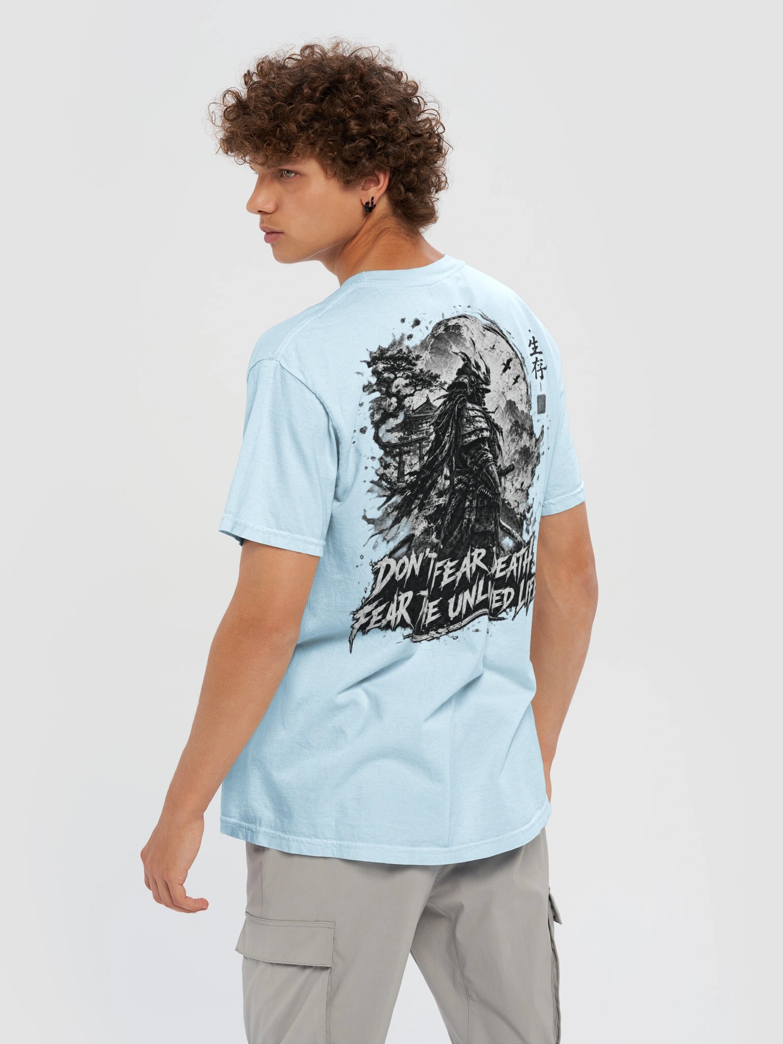 JAPANESE SAMURAI & DARK INK GRAPHIC T-SHIRT | DOUBLE-SIDED BUSHIDO STREETWEAR product image (2)