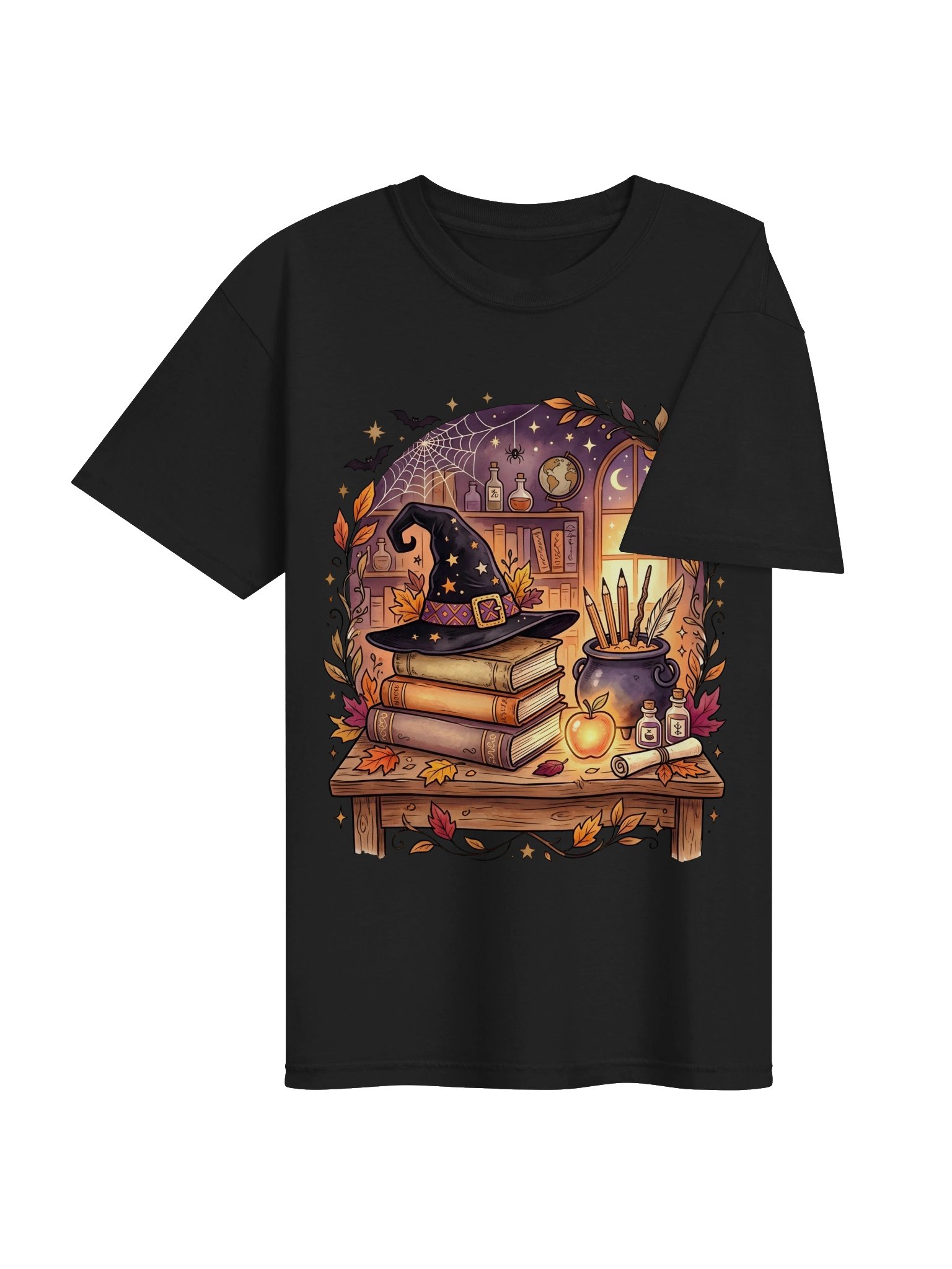 Witchy Cat Book Lover T-Shirt | Gothic Bookish Halloween Tee | Dark Academia Reader Gift product image (50)