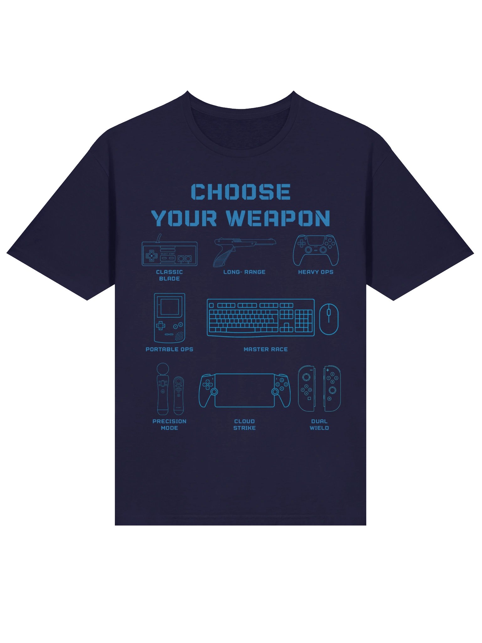 Choose Your Weapon Gaming T-Shirt | Retro Gamer Blueprint Tee product image (12)