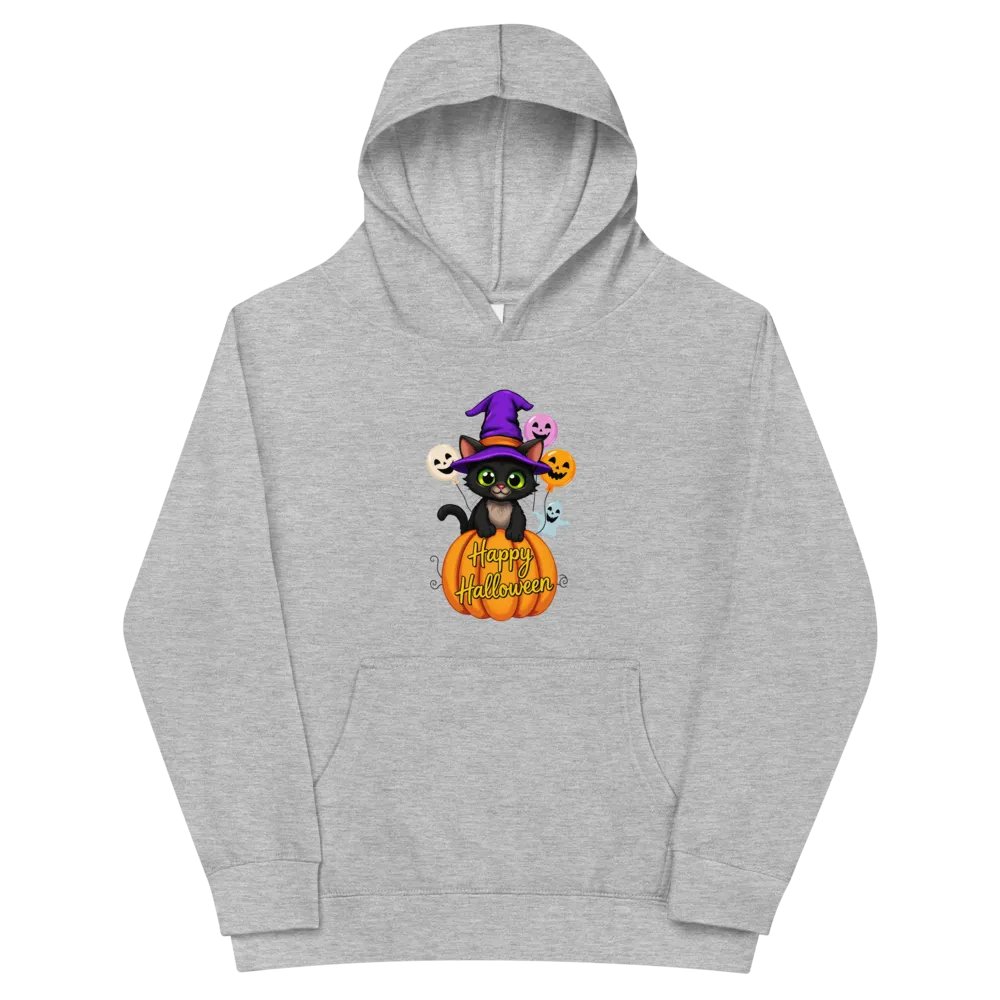 Witchy Sitting Pumpkin Cat Youth Pullover Fleece product image (27)