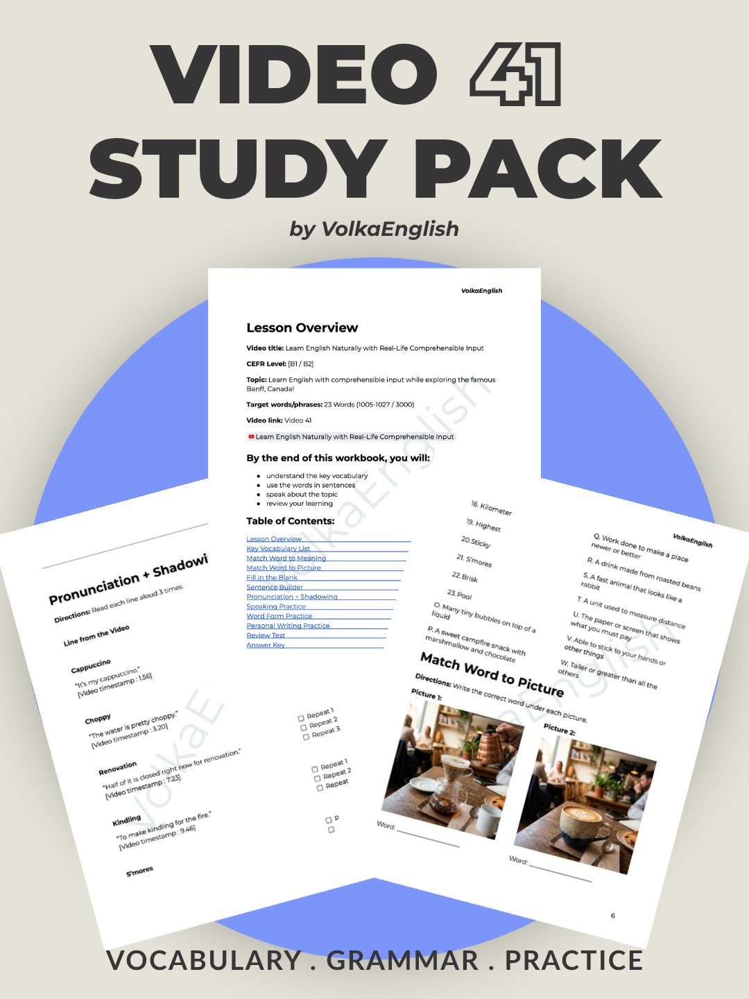 Learn English Naturally with Real-Life Comprehensible Input - Video 41 Study Pack product image (1)