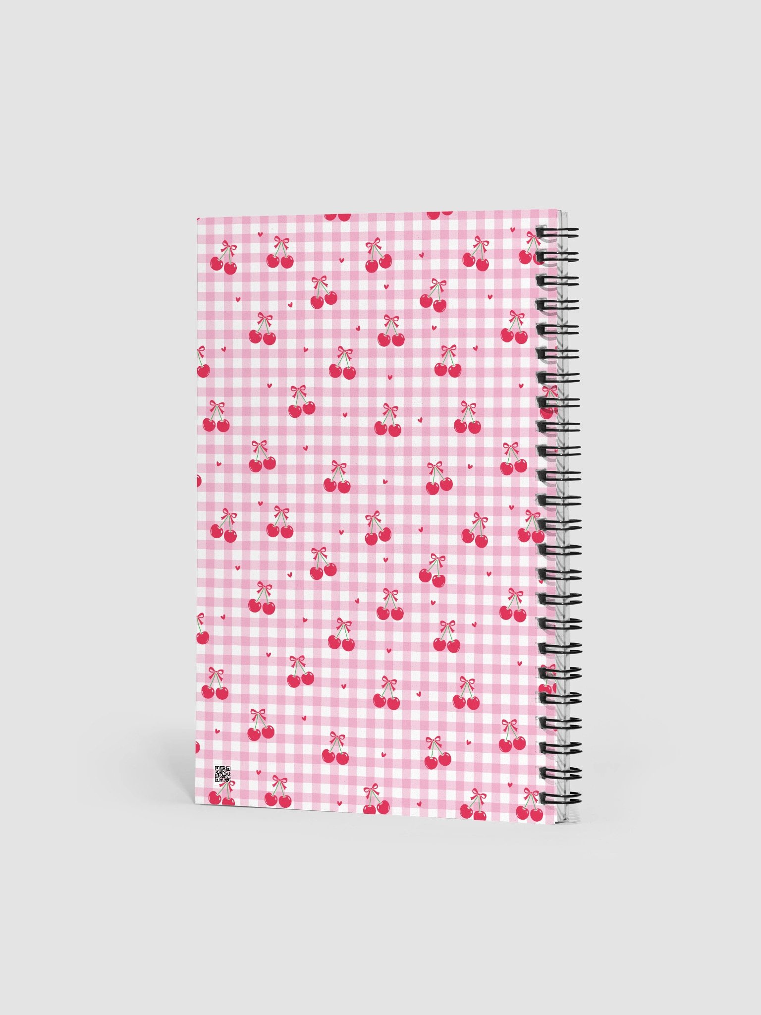 Cherries and Plaid Dreams Spiral Dotted Journal/Notebook. product image (2)