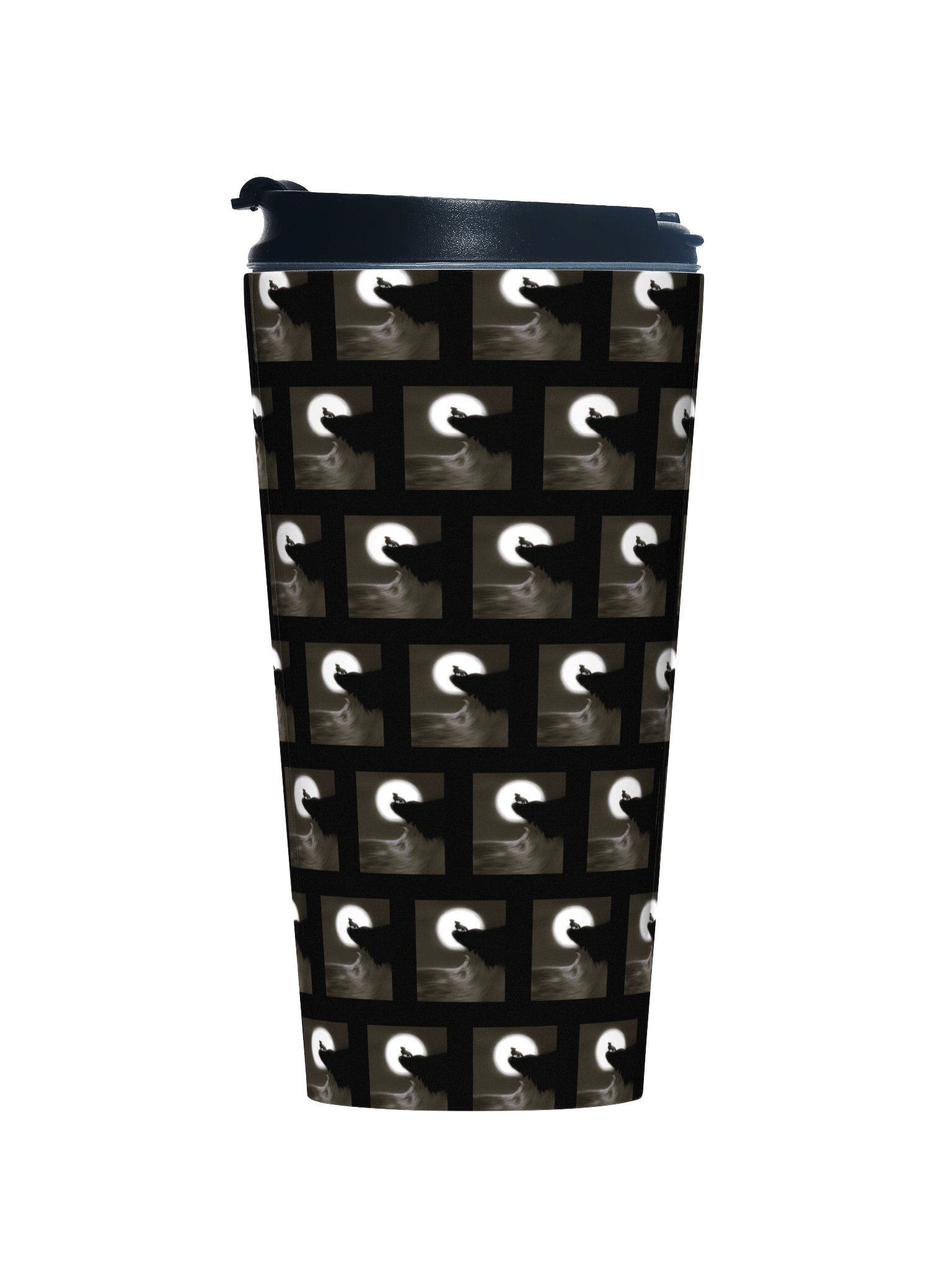 "Wolf on Cliff" Stainless Steel Travel Mug product image (2)