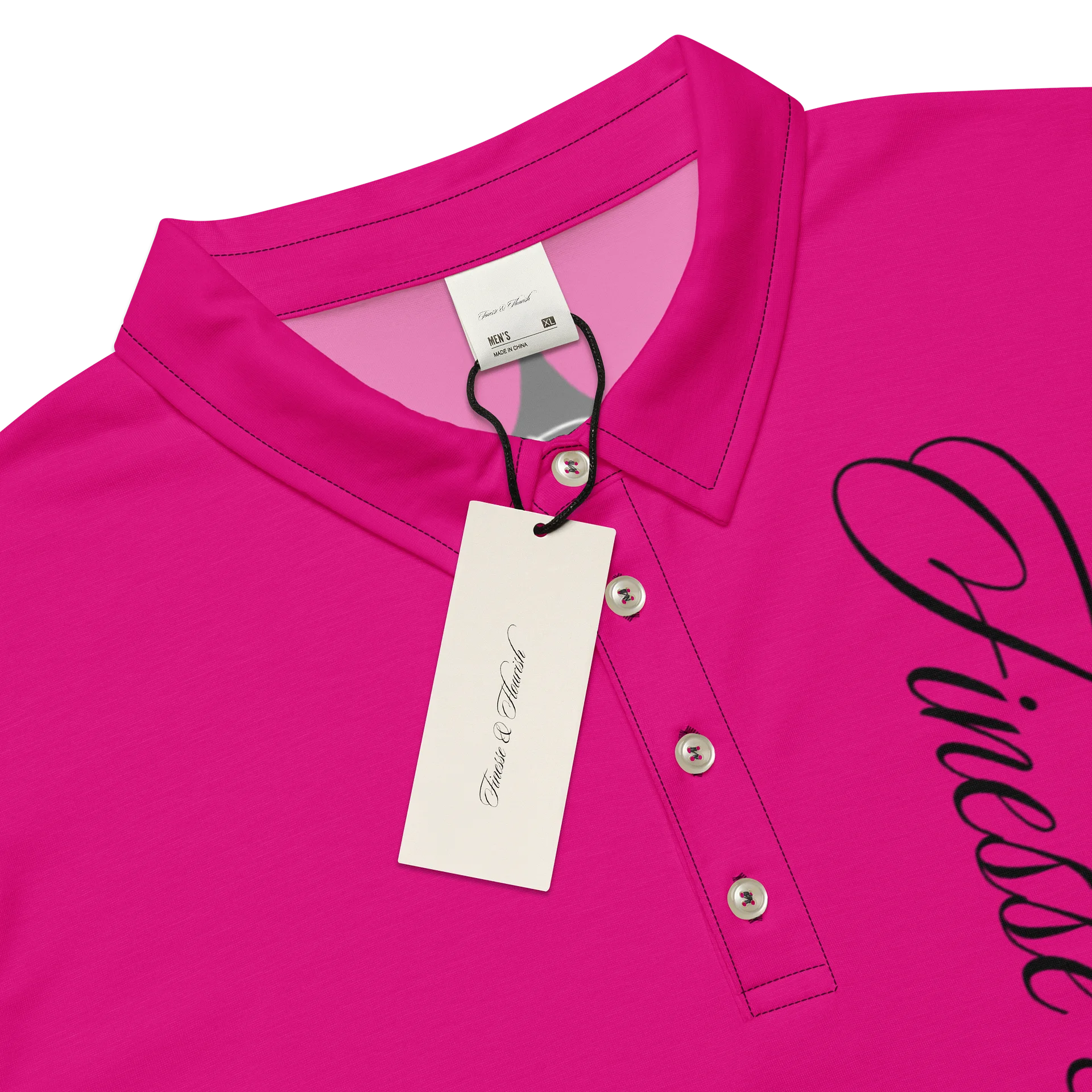 F&F Left Script Slim Fit Polo Shirt (PNK) product image (4)