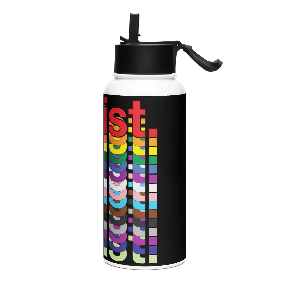 Resist - Rainbow Water Bottle with Straw product image (3)