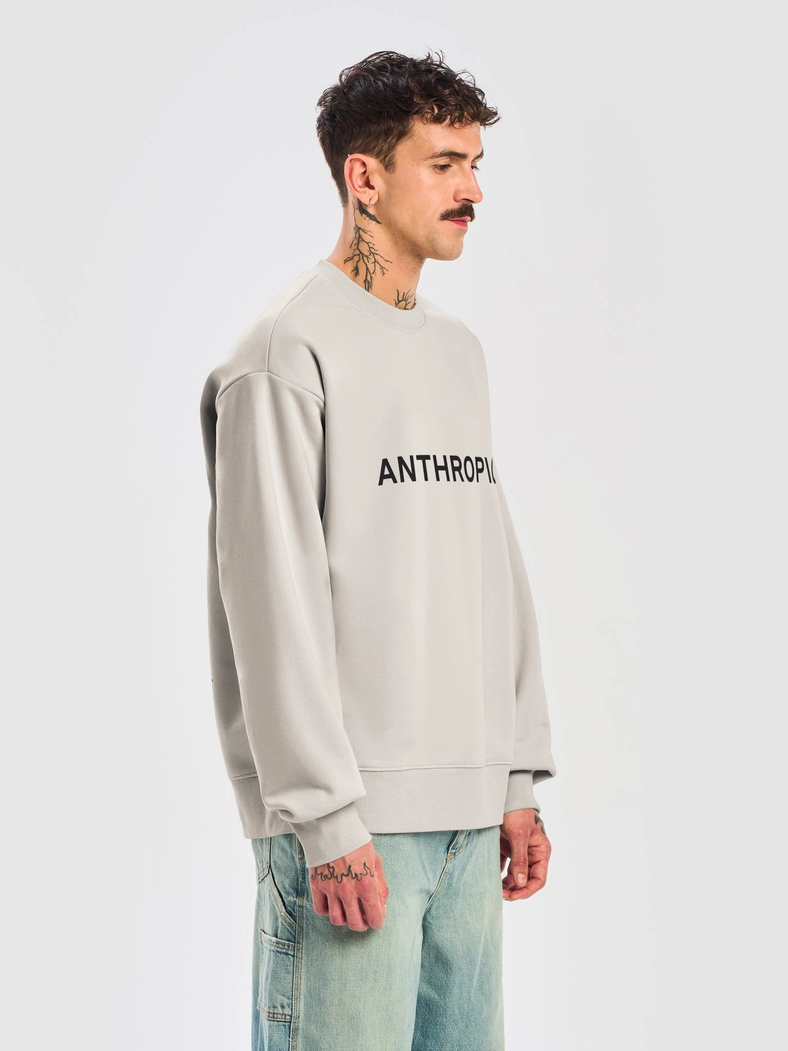 anthropic — heavy crewneck (bone) product image (6)