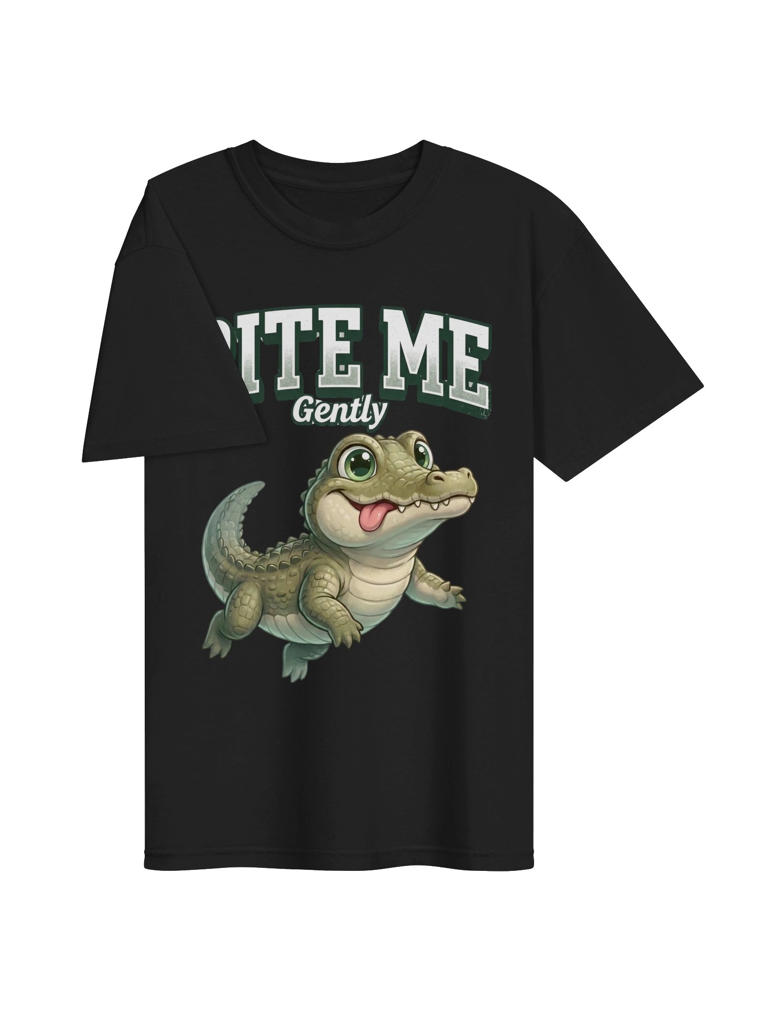 Bite Me Gently Funny Crocodile T-Shirt | Cute Animal Graphic Tee product image (29)