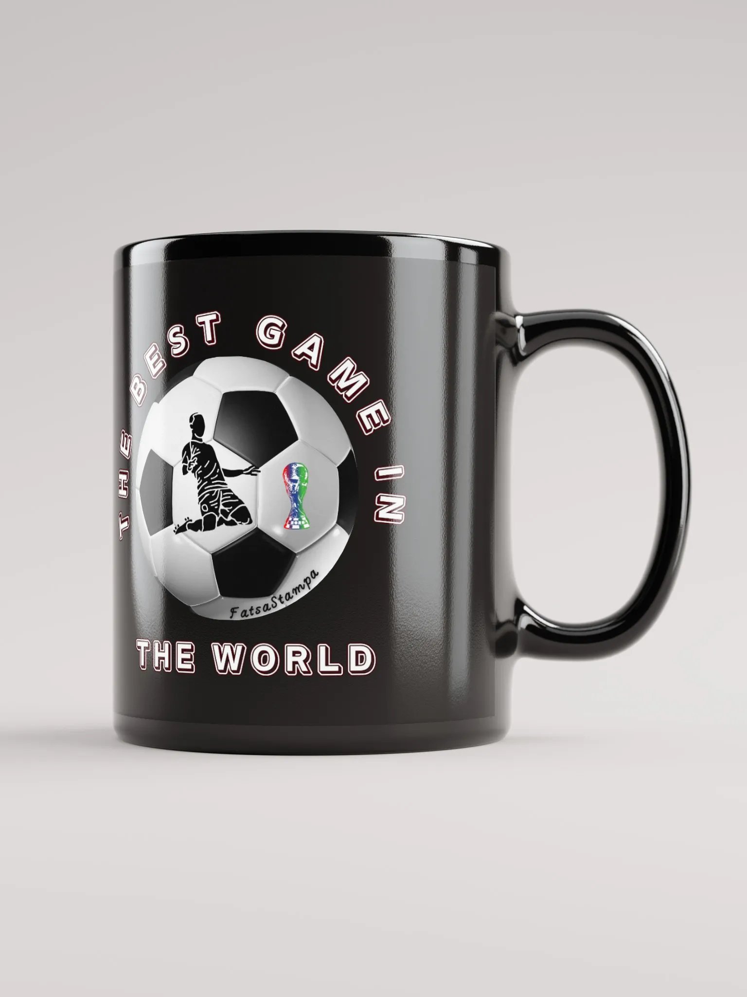 Soccer Celebration Black Mug product image (1)
